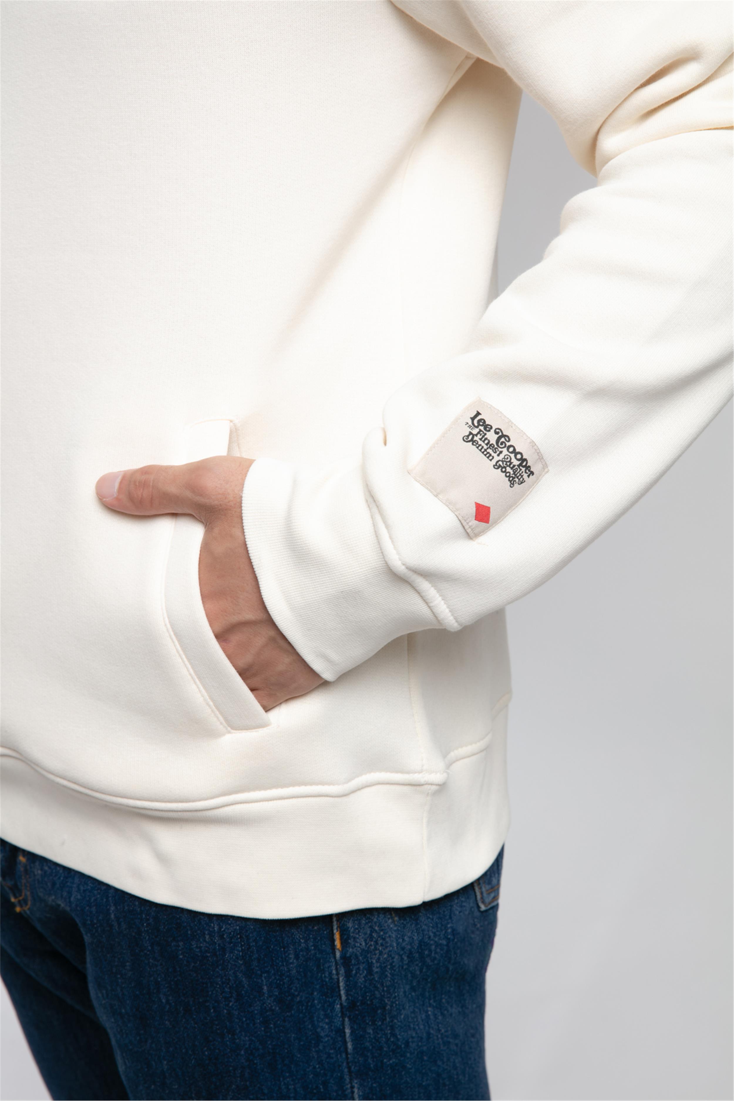 Nathan Erkek Kapüşonlu Sweatshirt Ekru