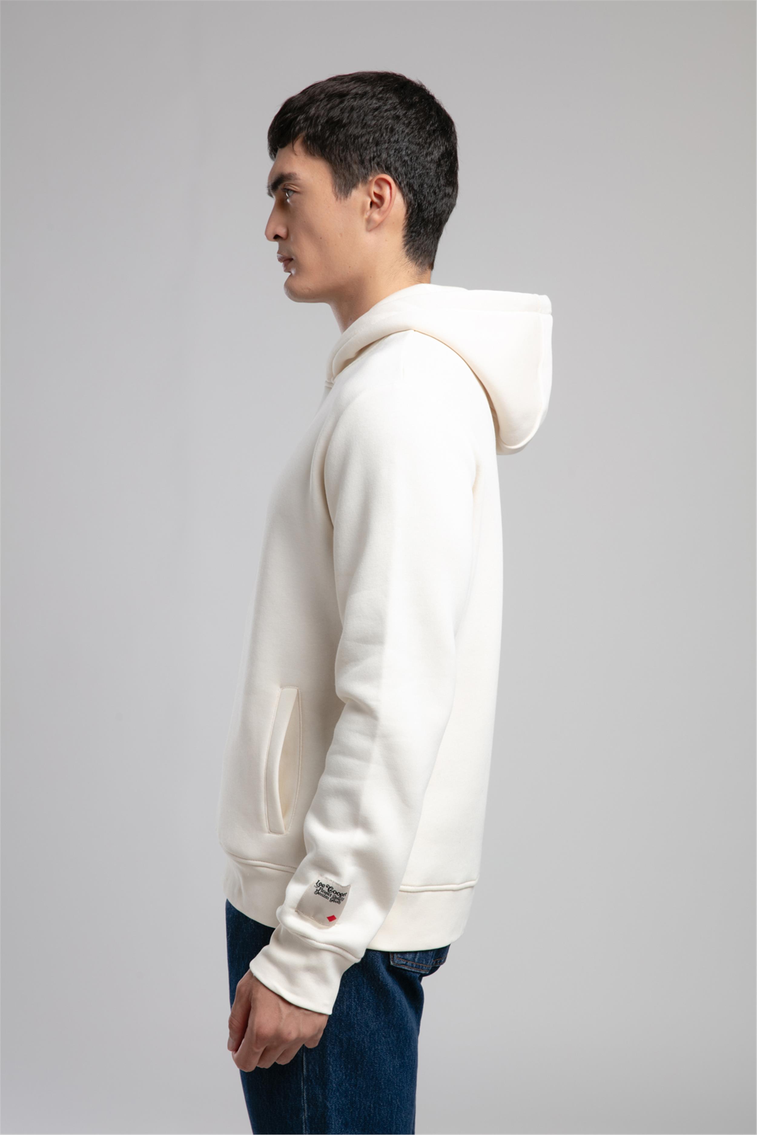 Nathan Erkek Kapüşonlu Sweatshirt Ekru