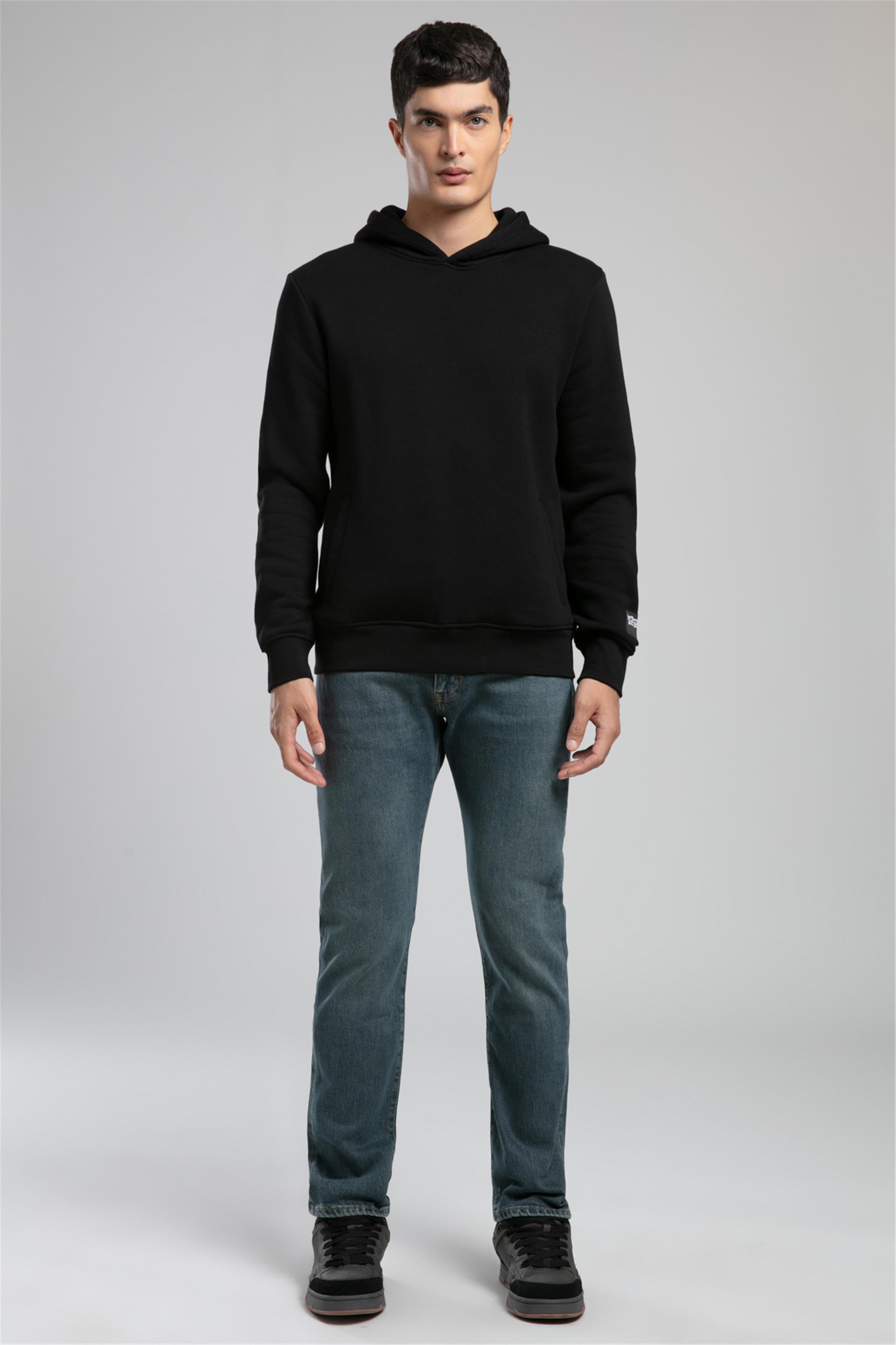 Nathan Erkek Kapüşonlu Sweatshirt Siyah