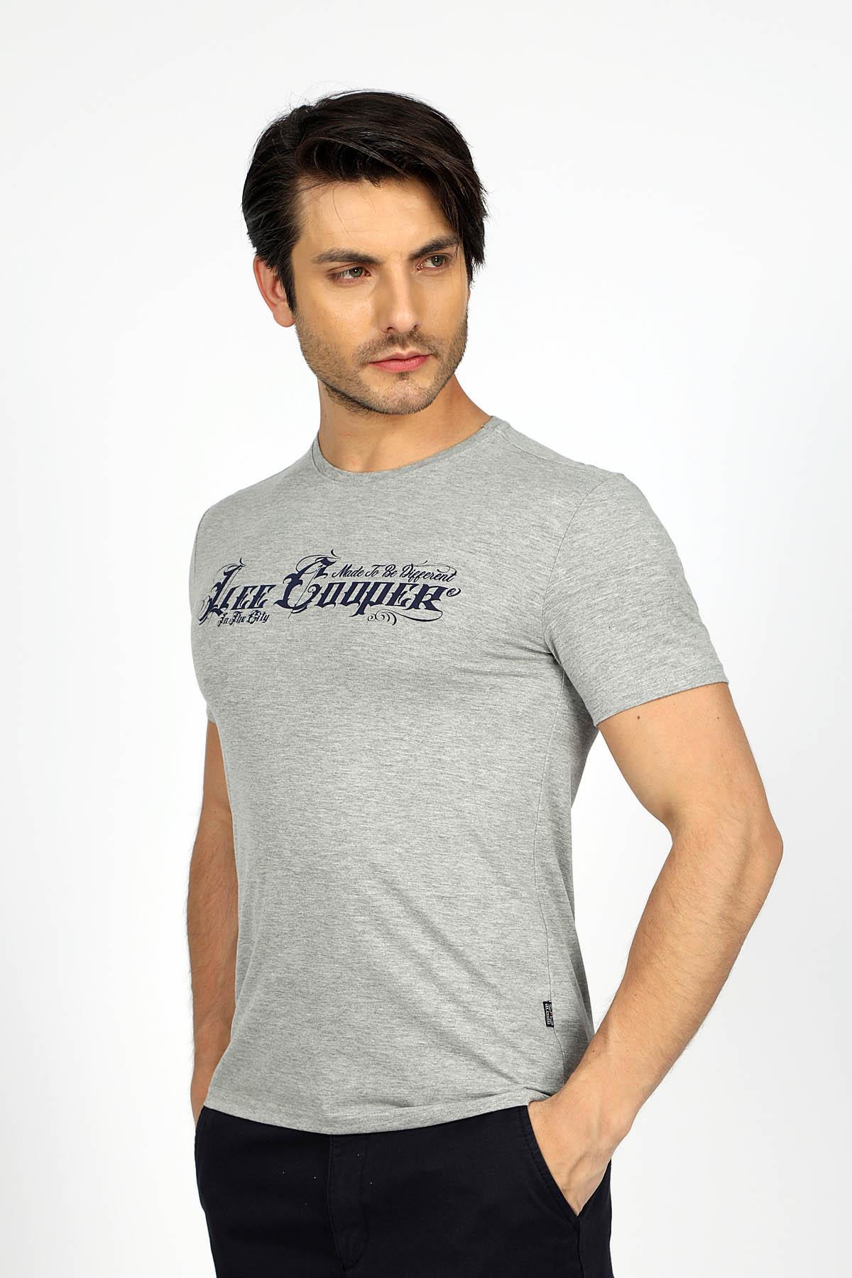 Nero Erkek %100 Pamuk O Yaka T-Shirt Gri Melanj