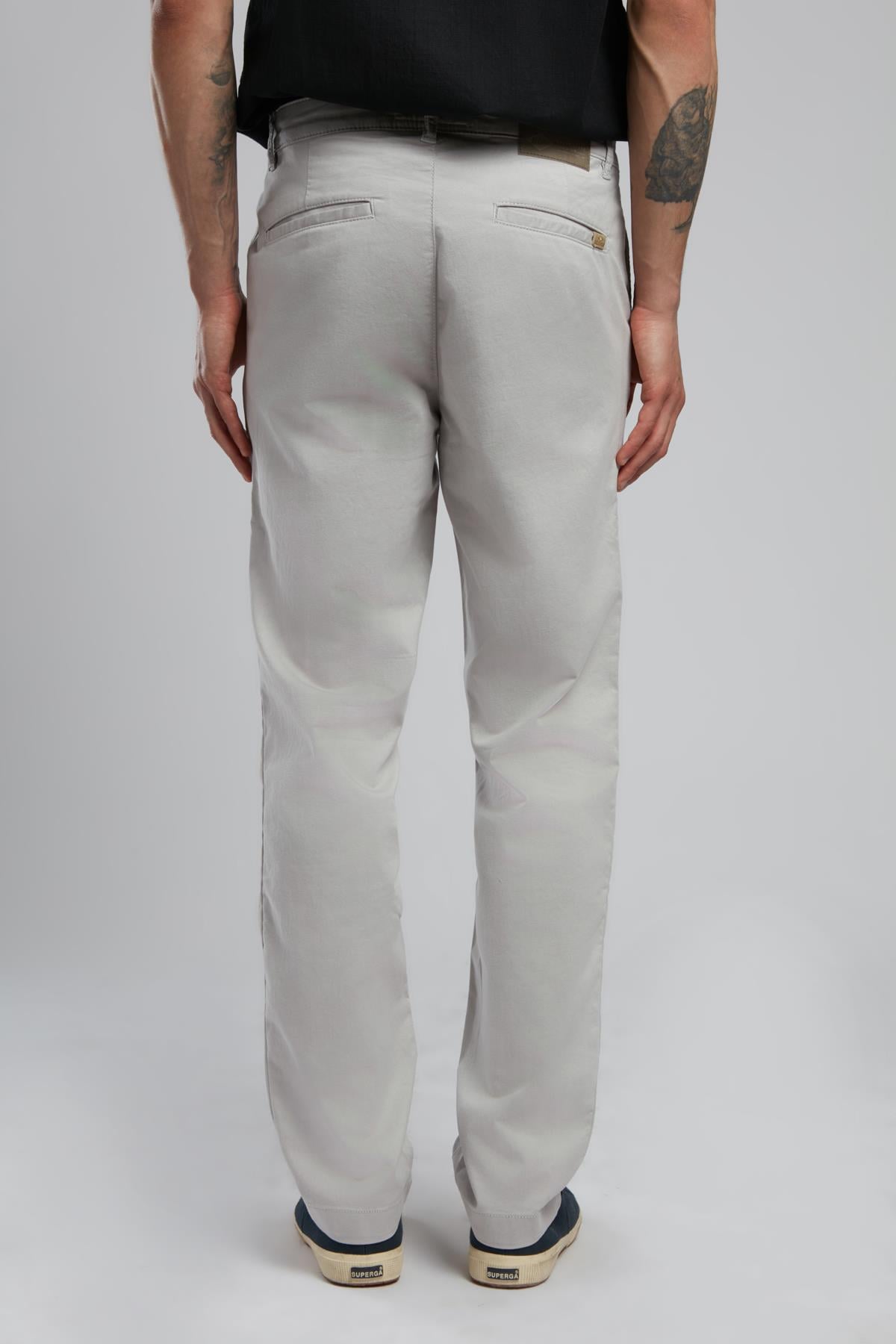 New Chıno 2 Normal Bel Dar Kesim Düz Paça Gri Erkek Pantolon
