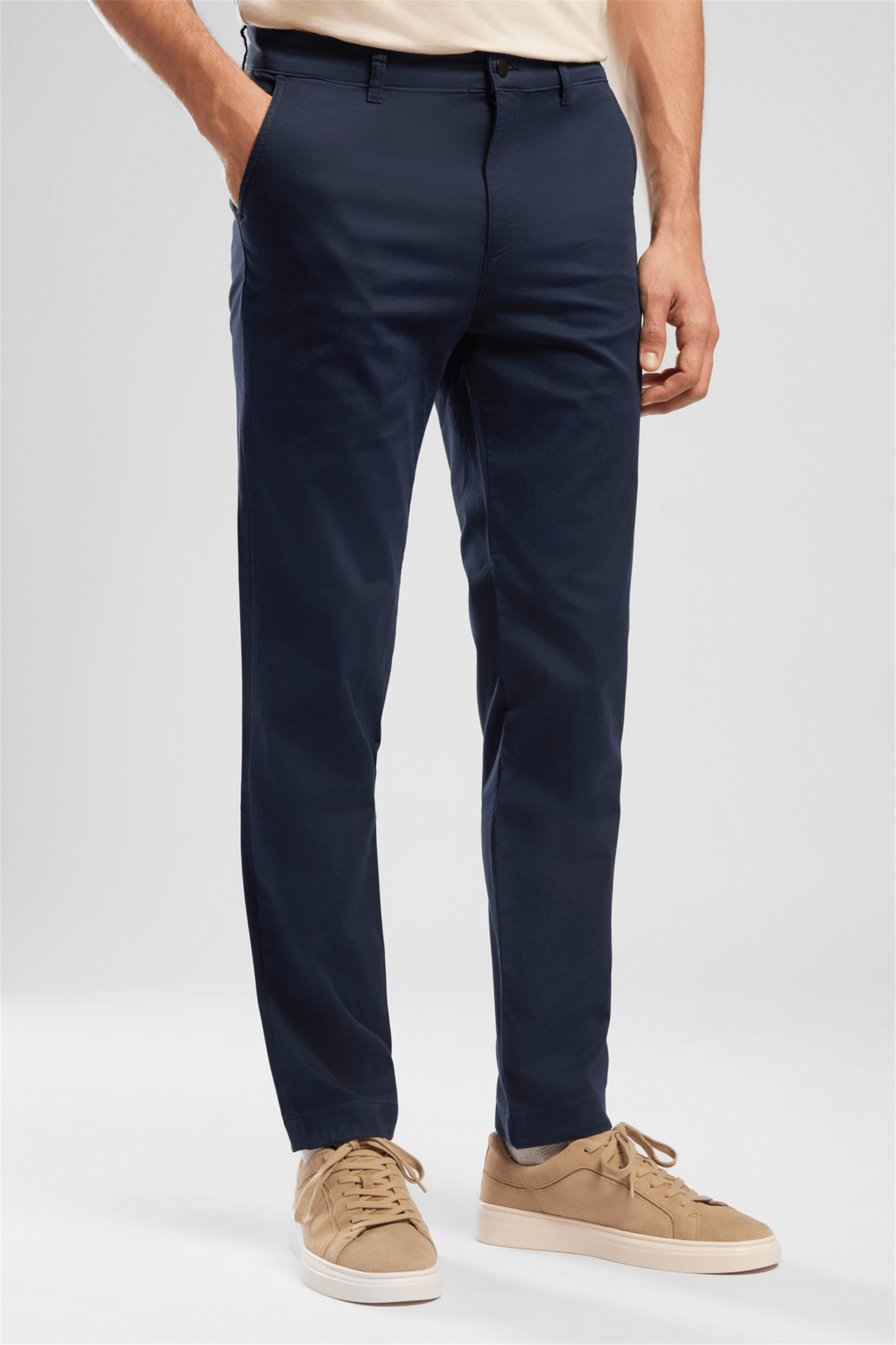 New Chıno 2 Erkek Slim Straight Fit Pamuklu Pantolon Mavi