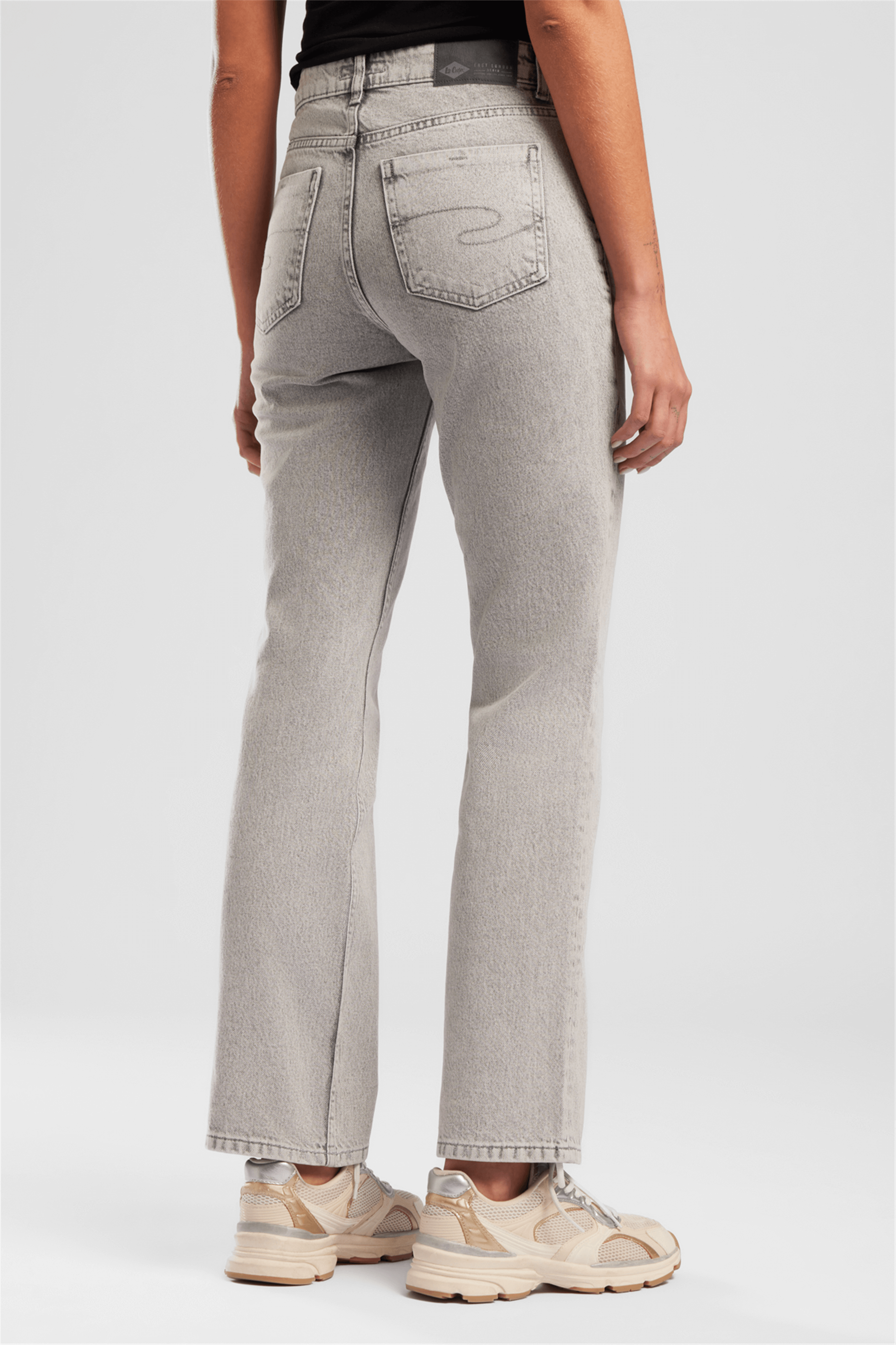 New Diana Kadın High Rise Straight Fit Jean Pantolon Açik Gri̇