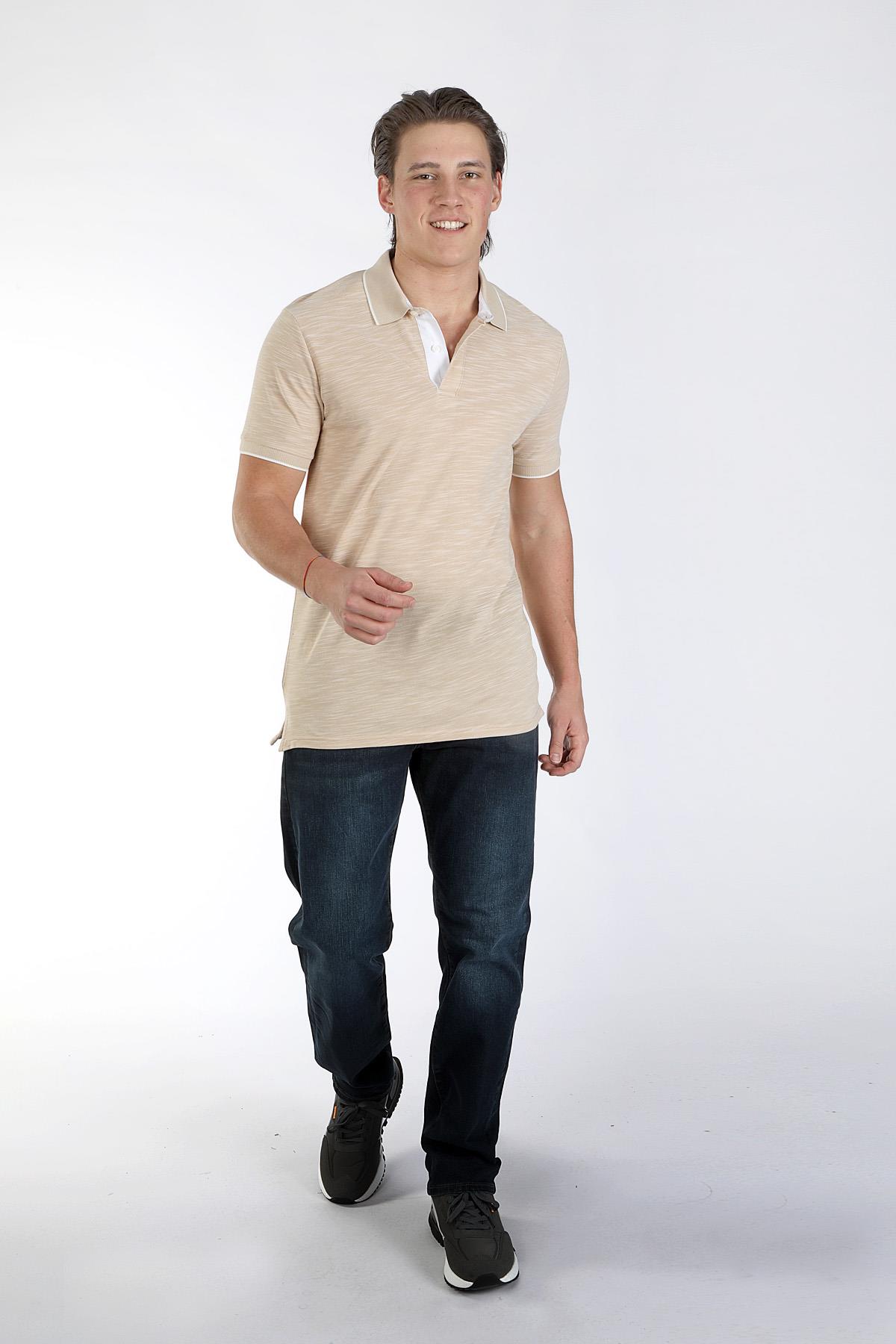 New Jake Erkek Pike Polo Yaka T-Shirt Bej