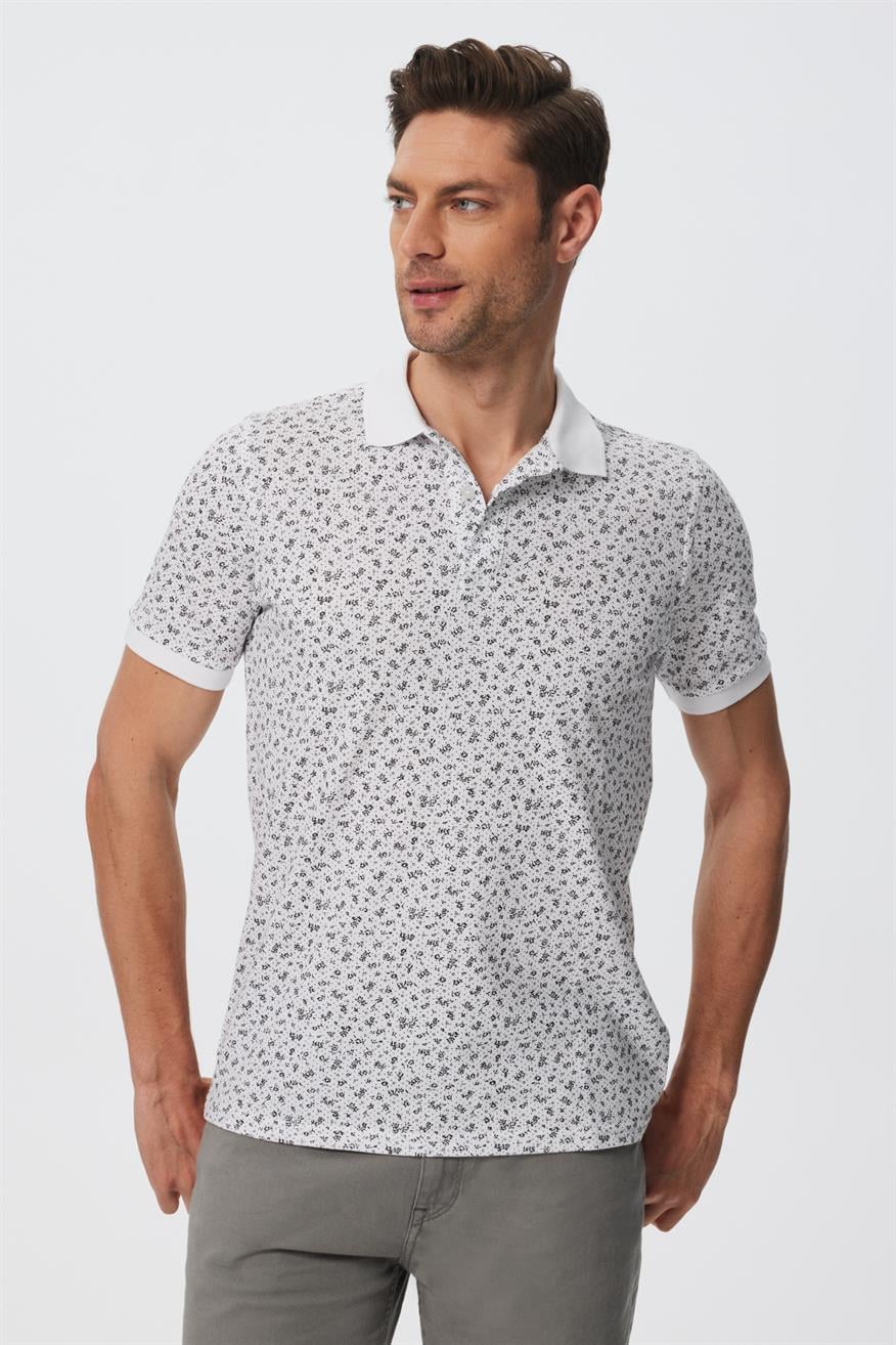 Newbernard Erkek Polo Yaka T-Shırt Beyaz