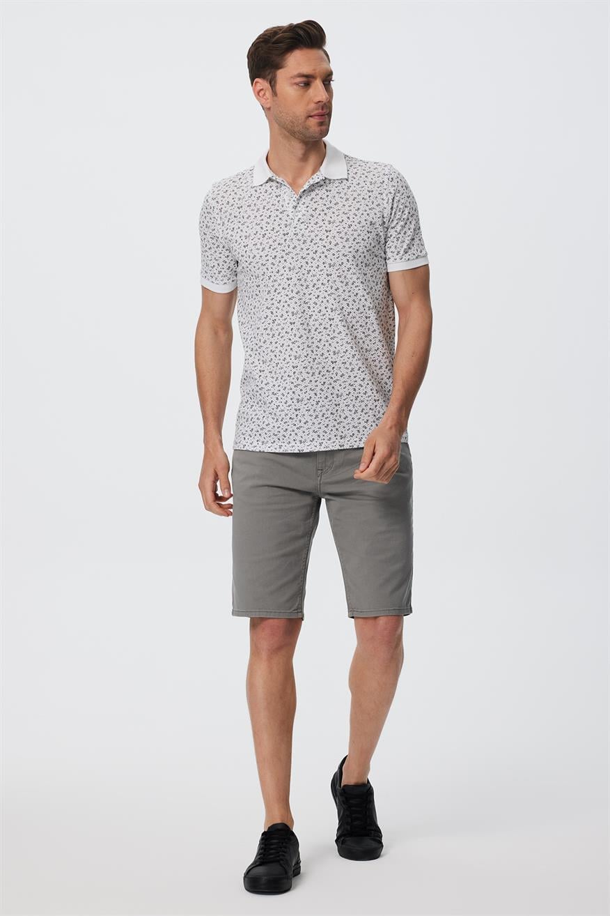 Newbernard Erkek %100 Pamuk Polo Yaka T-Shirt Beyaz
