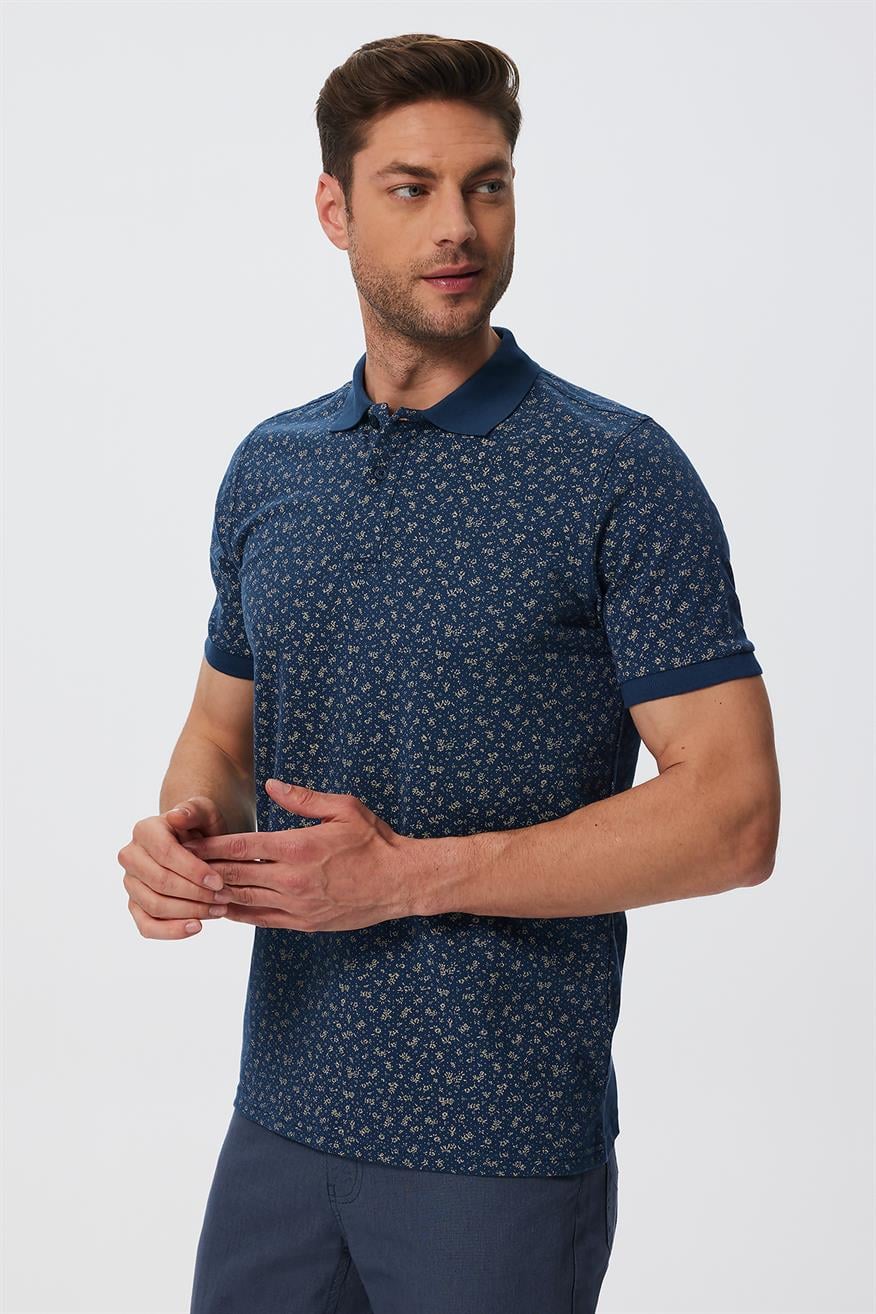 Newbernard Erkek Polo Yaka T-Shırt İndigo