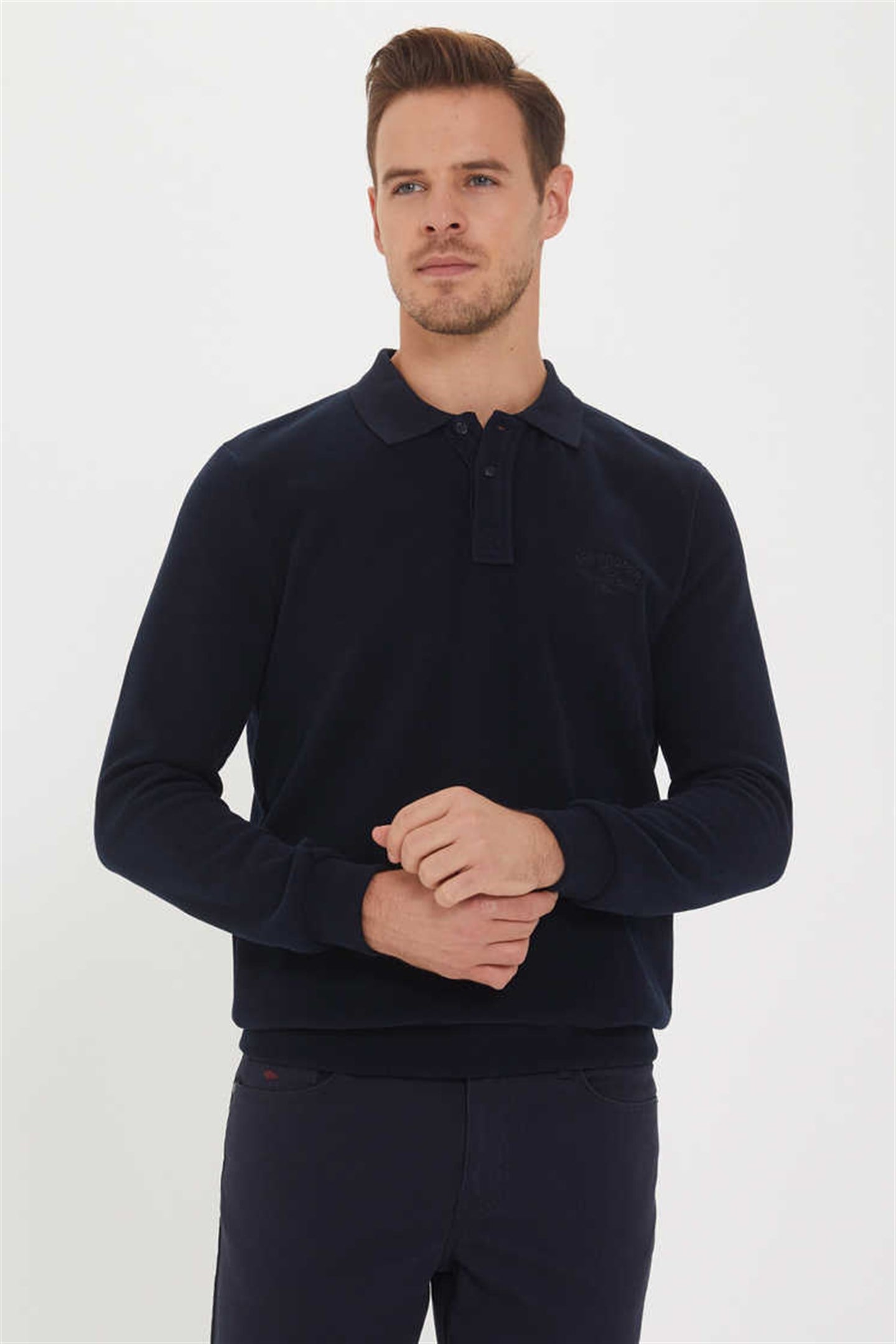 NEWBLEND ERKEK POLO YAKA SWEATSHIRT