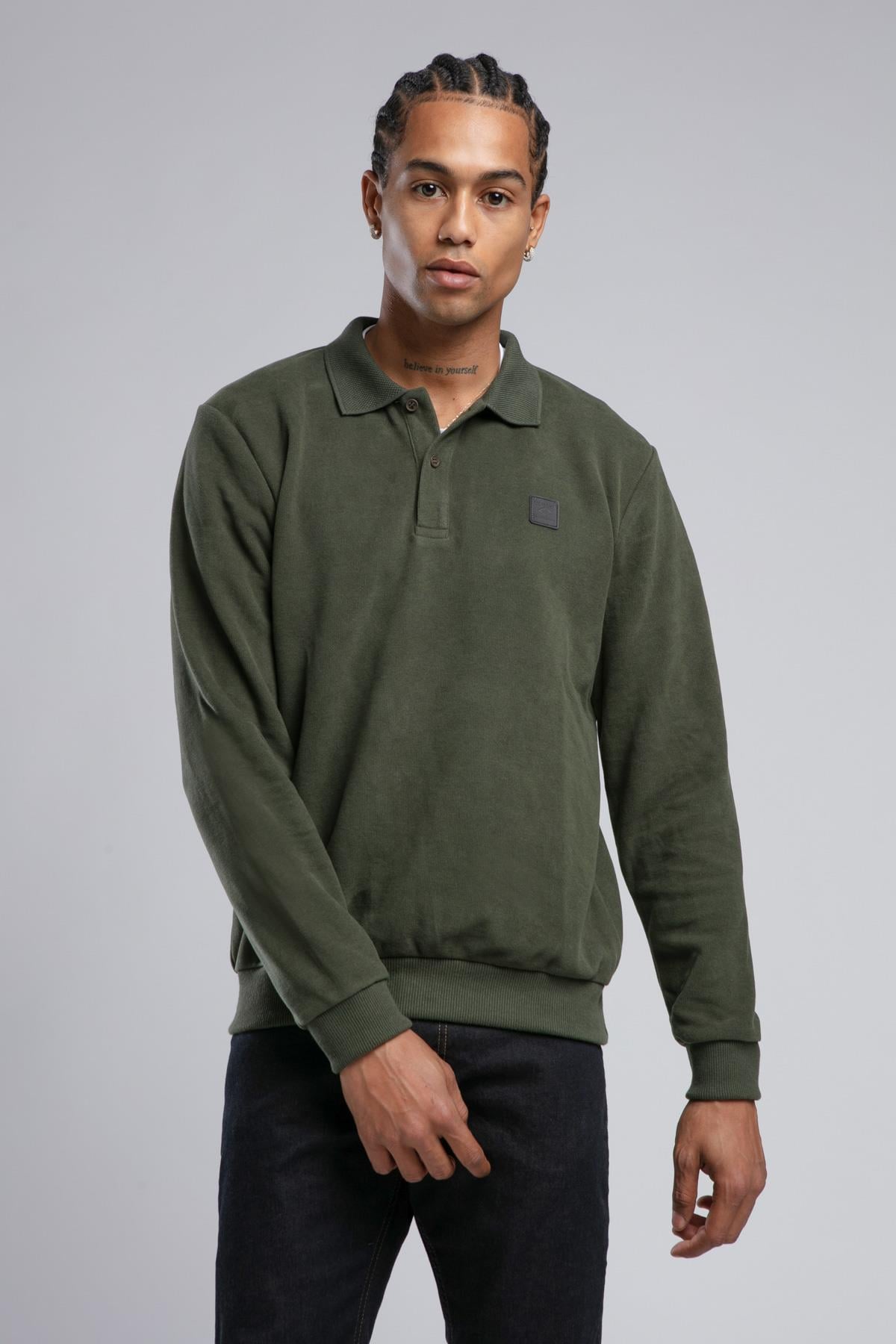 NEWBLEND ERKEK POLO YAKA SWEATSHIRT