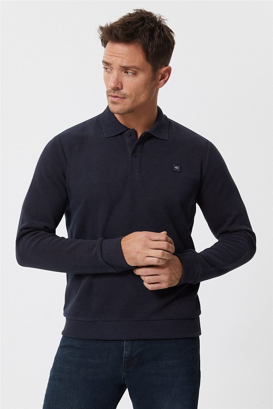 Newblend Erkek Polo Yaka Sweatshirt