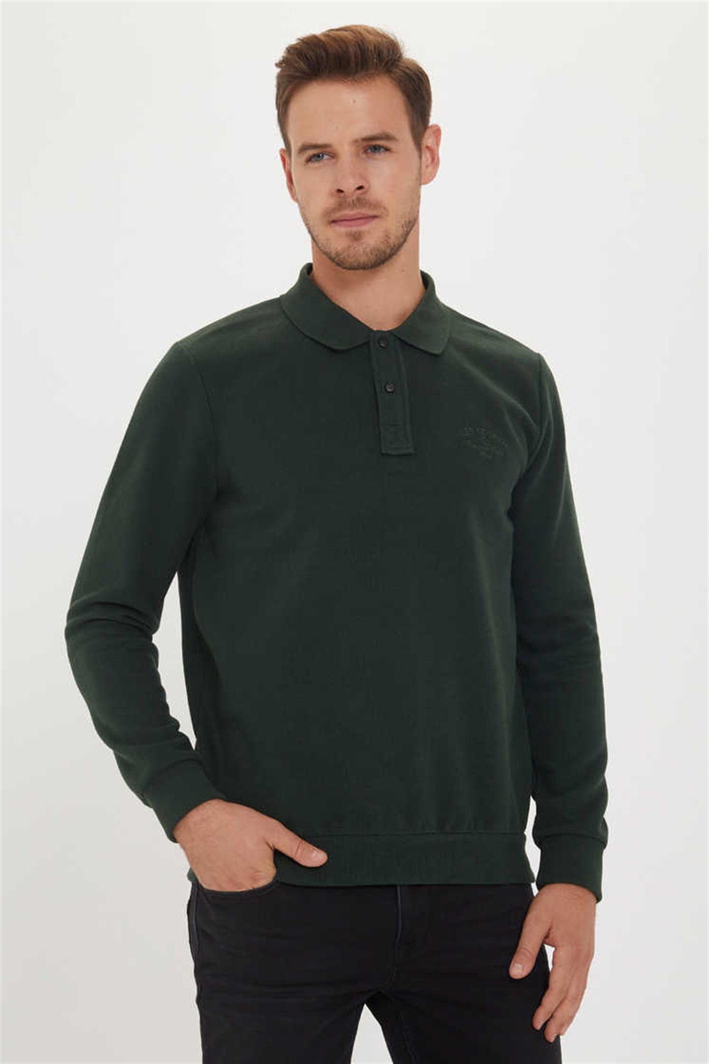 NEWBLEND ERKEK POLO YAKA SWEATSHIRT