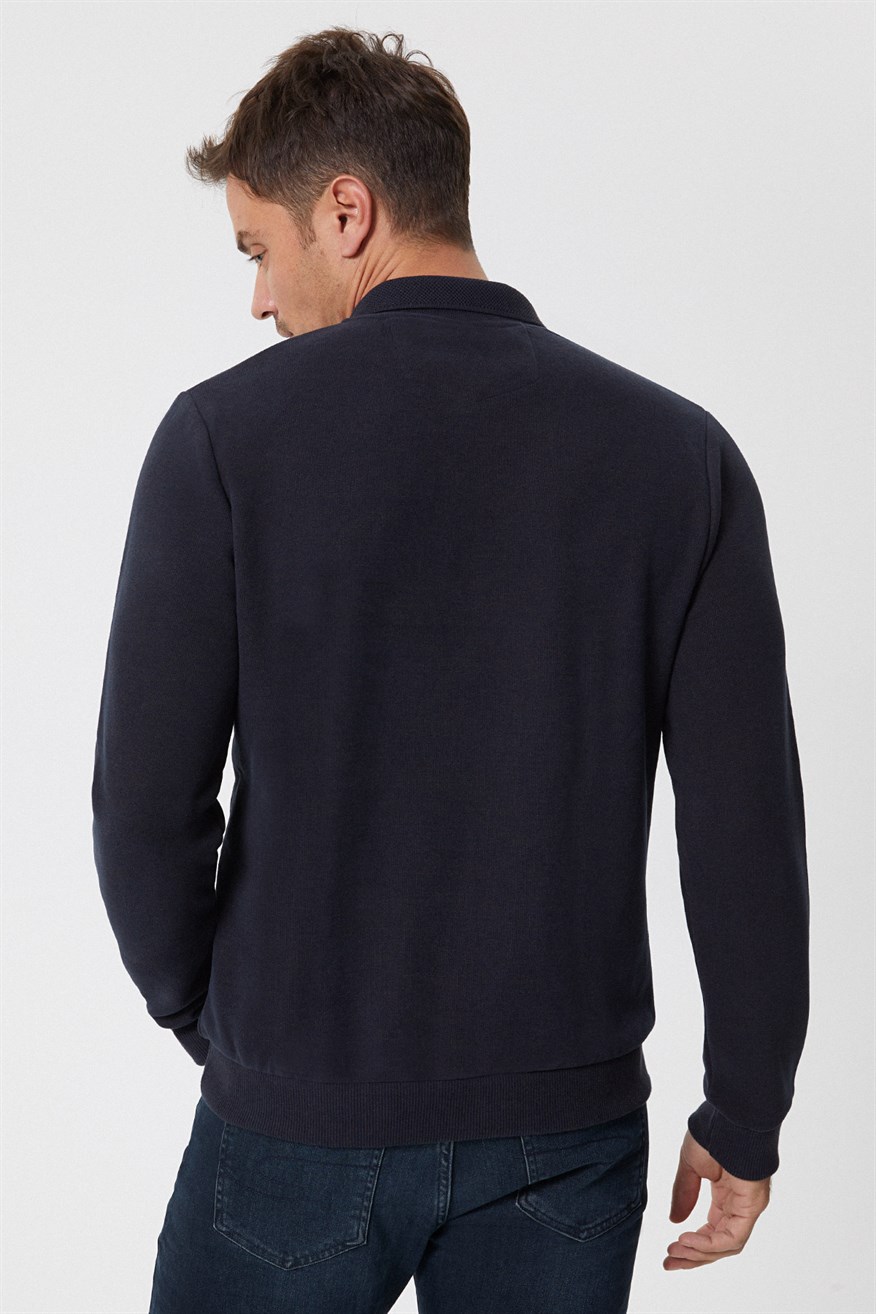 Newblend Erkek Polo Yaka Sweatshirt Kısa Kahve