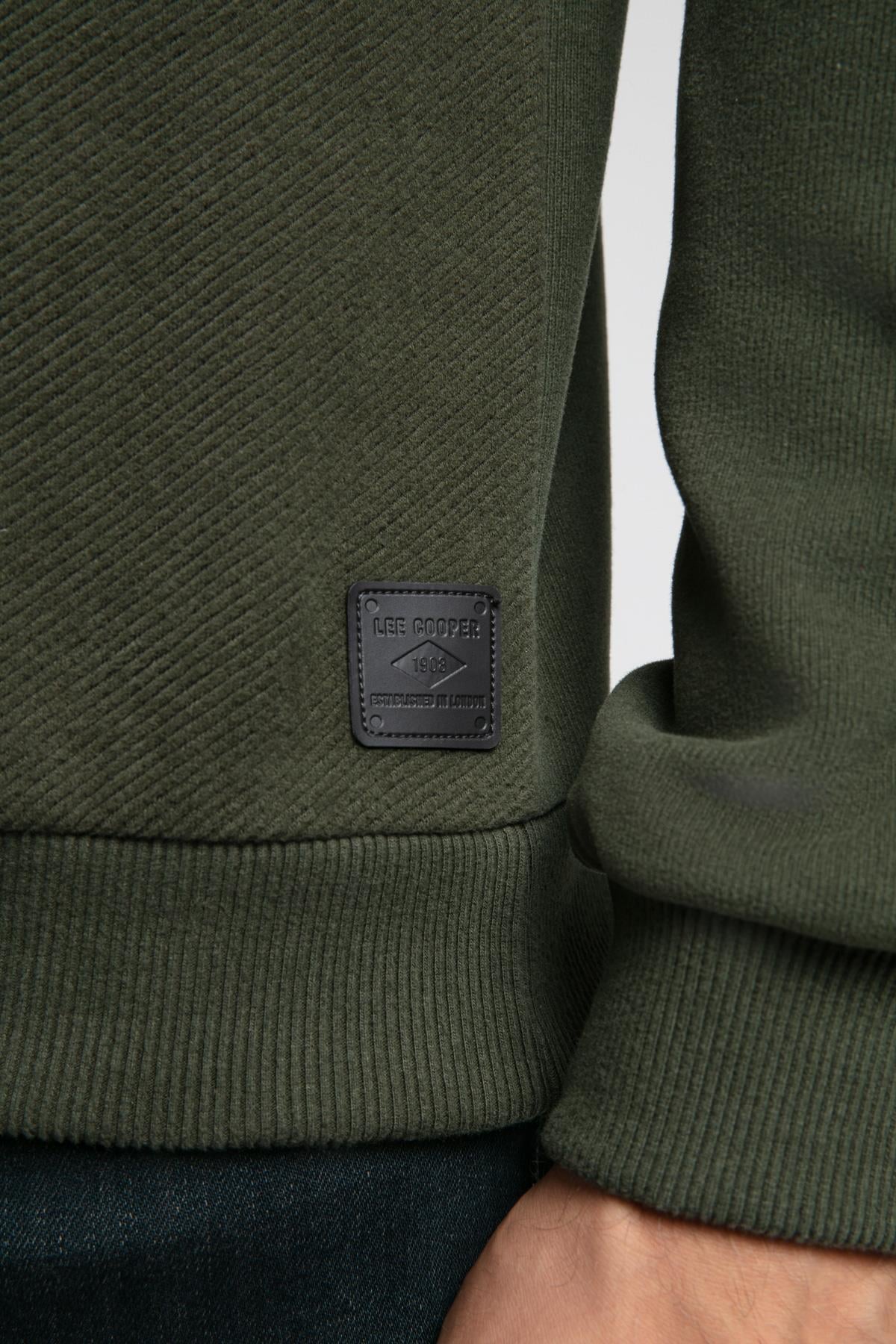 Newdiagonal Erkek O Yaka Sweatshirt Yeşil