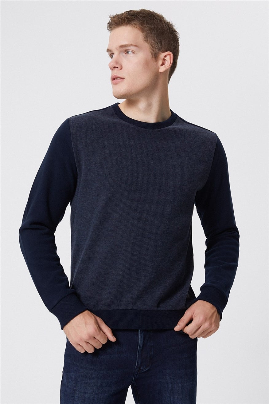 Newdiagonal Erkek O Yaka Sweatshirt