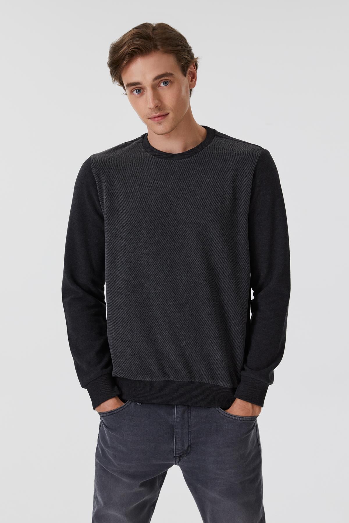 Newdıagonal Erkek Sweatshırt Gri 