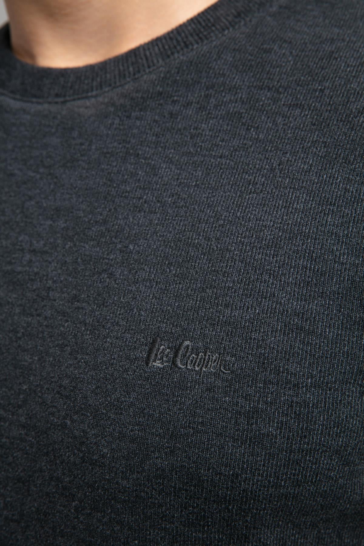 Newdwade Erkek O Yaka Sweatshirt Antrasit