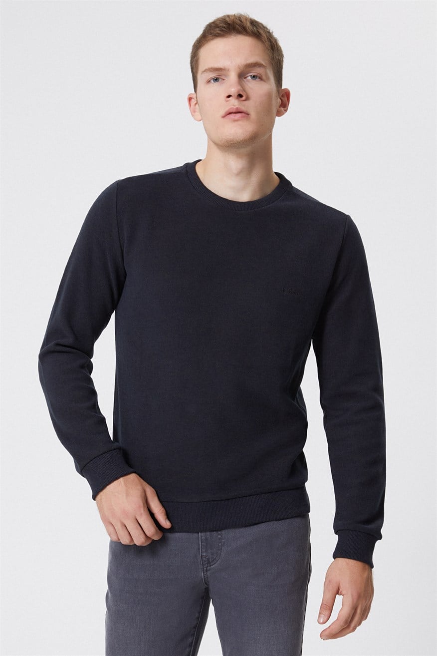 Newdwade Erkek O Yaka Sweatshirt Kahve