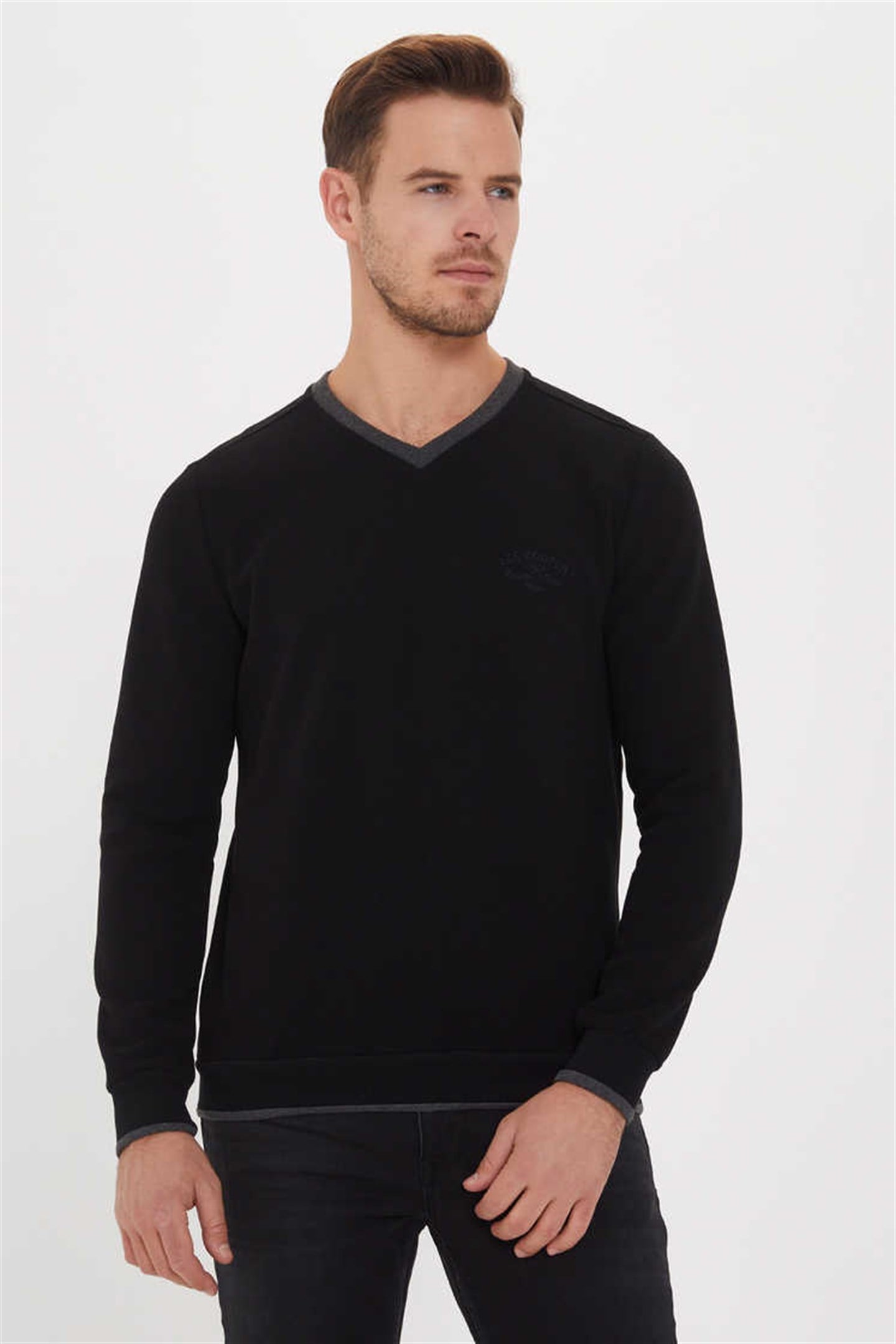 NEWDWADE ERKEK V YAKA SWEATSHIRT