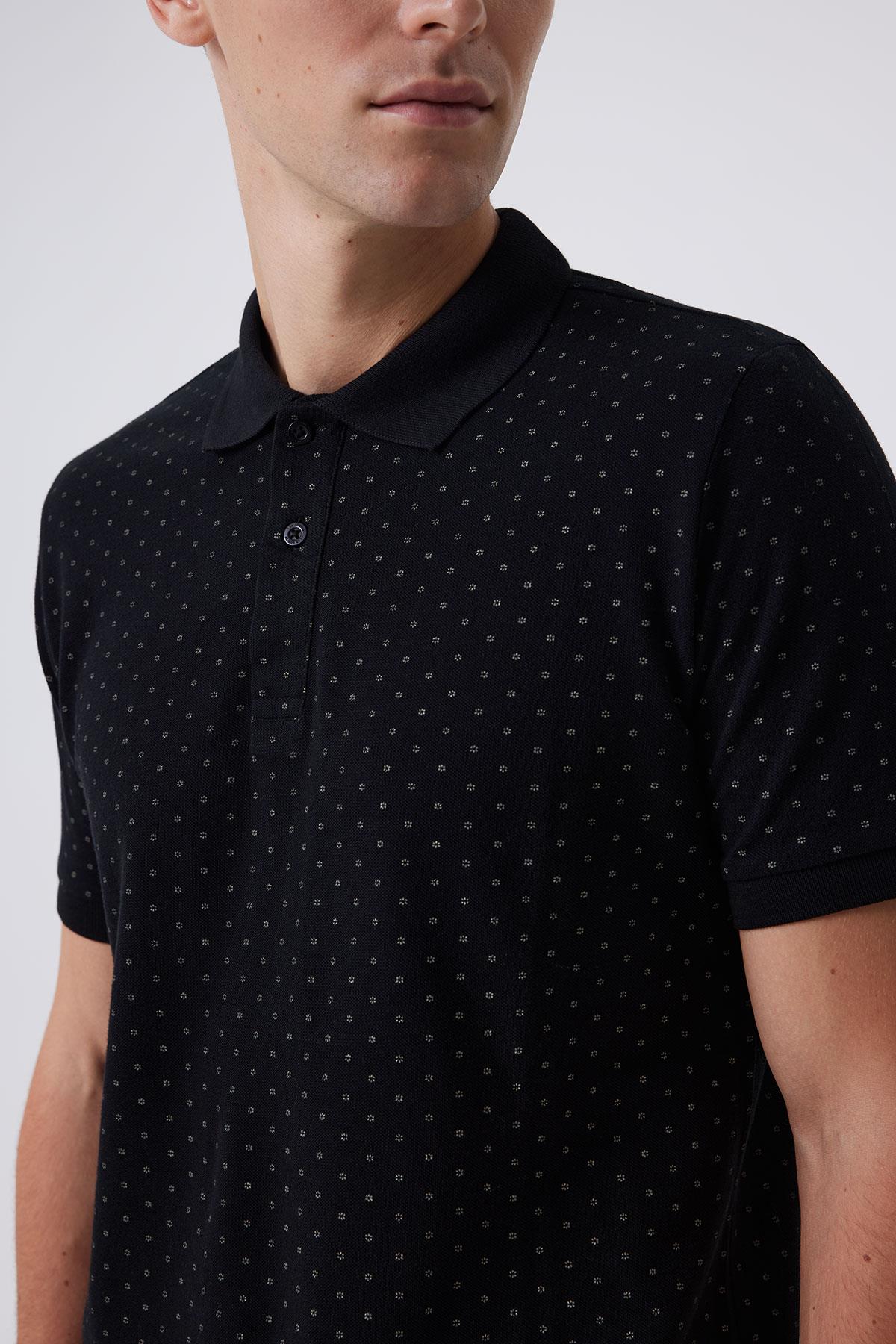 Newmixed Erkek %100 Pamuk Polo Yaka T-Shirt Siyah