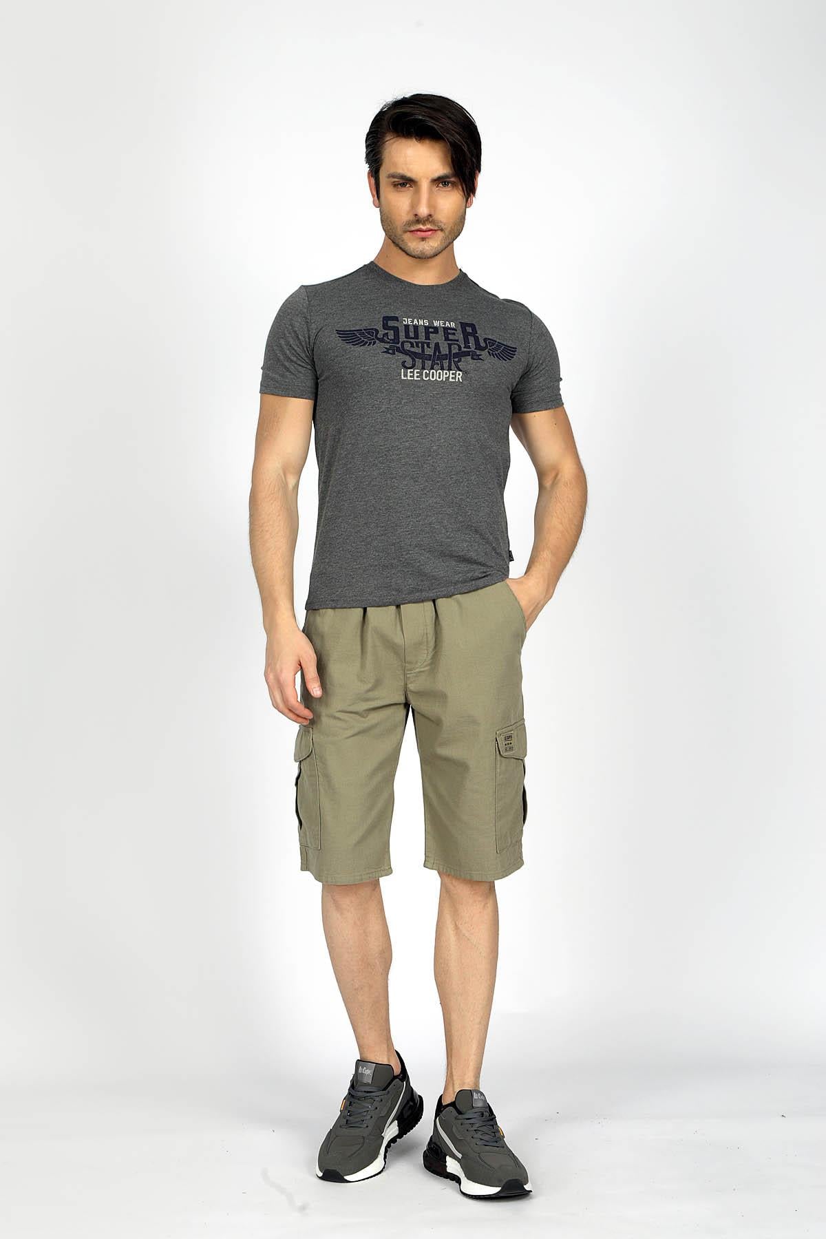 Newso Erkek Dokuma Şort Haki