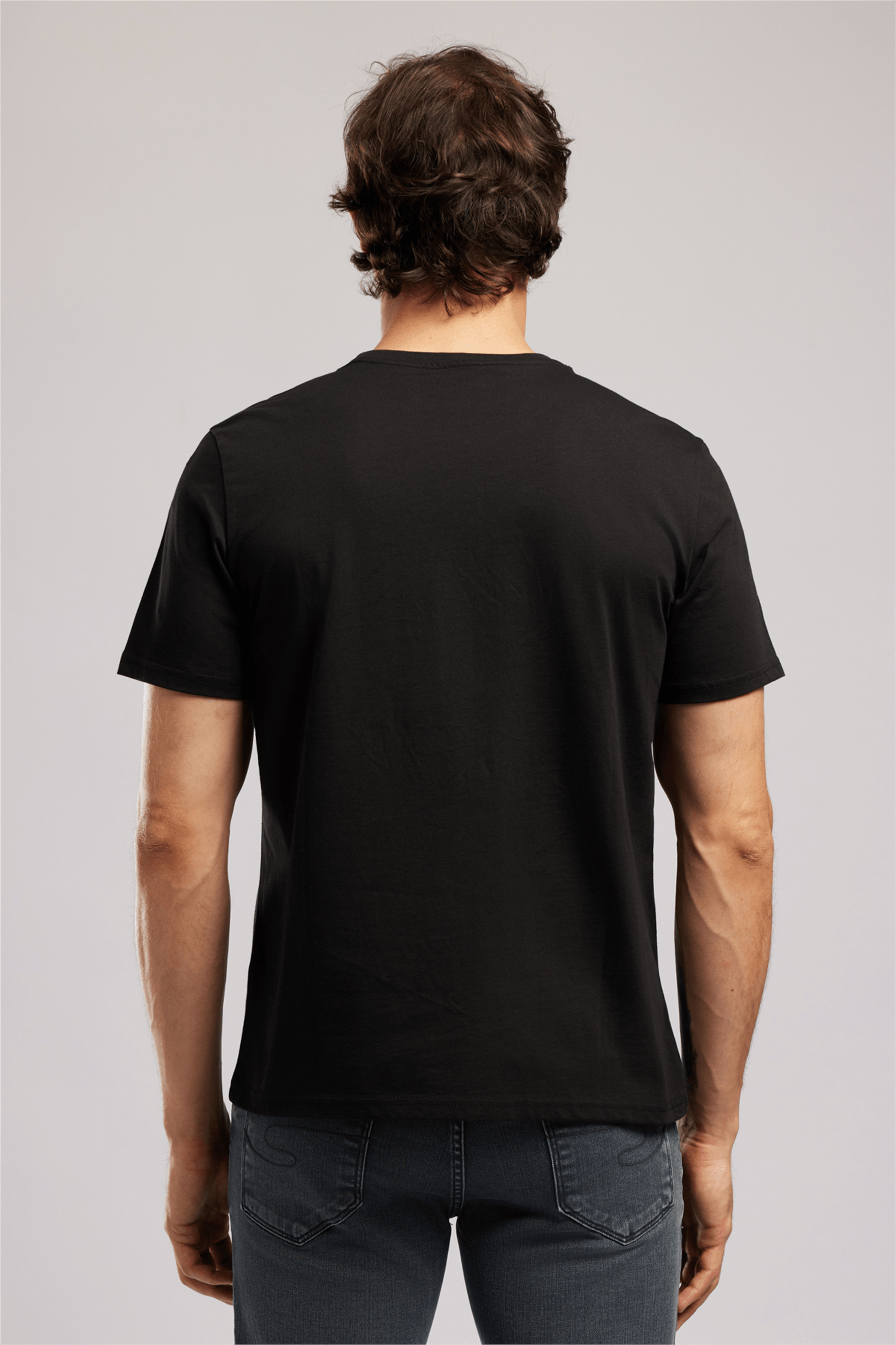 ORI Erkek Regular Fit %100 Pamuk Baskılı T-Shirt Siyah