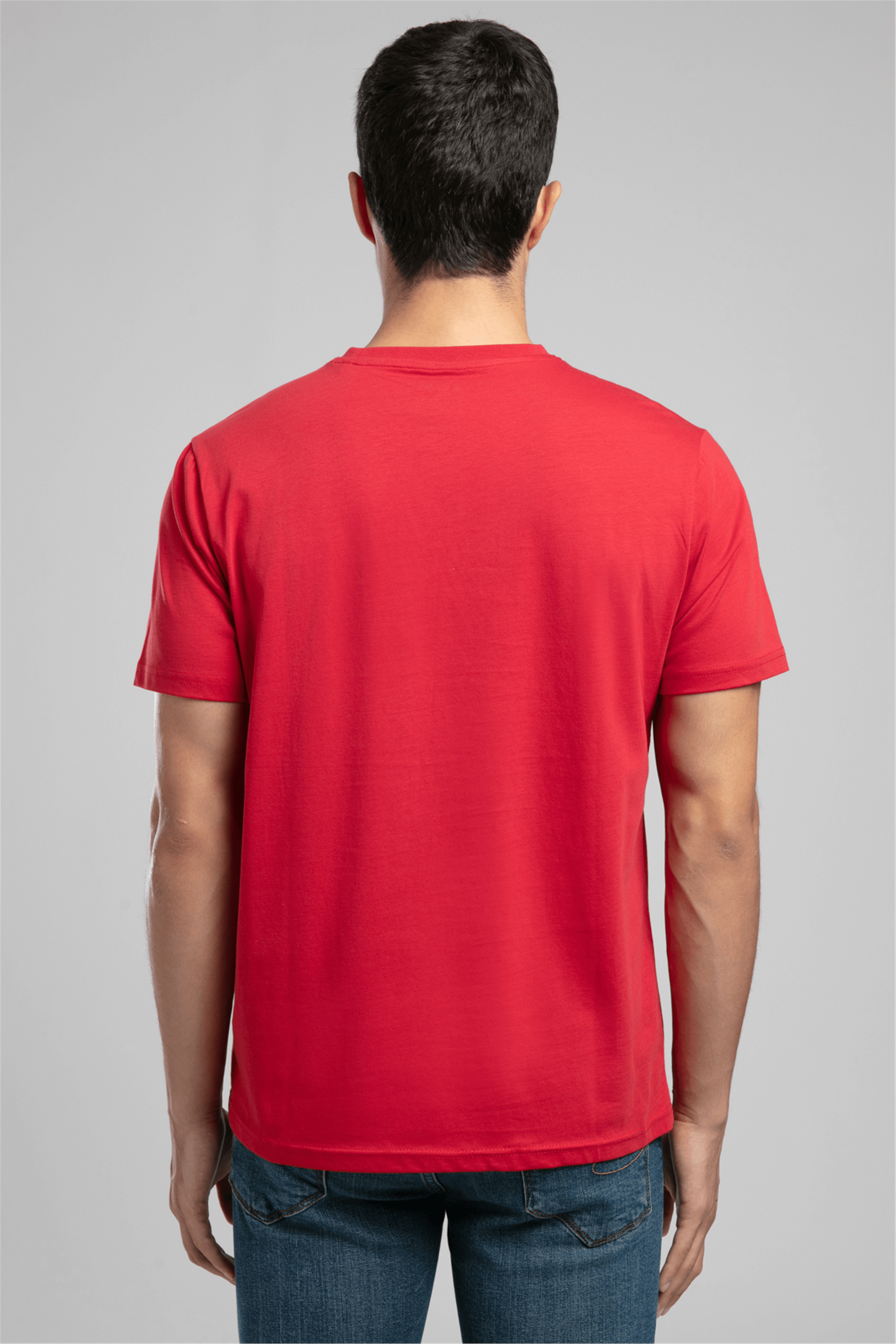 OSWALD Erkek Regular Fit %100 Pamuk Baskılı Bisiklet Yaka T-Shirt Kırmızı