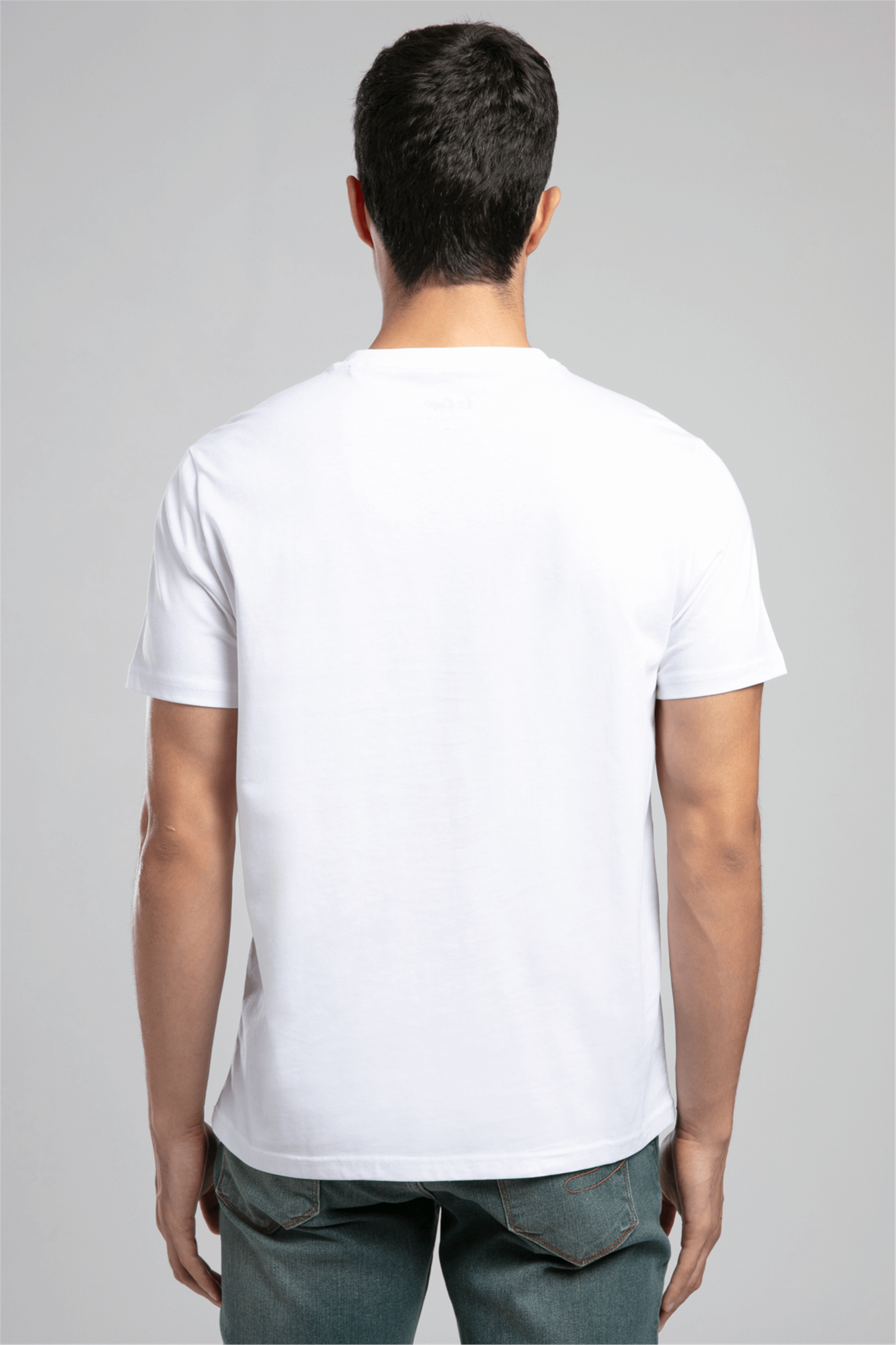 OSWALD Erkek Regular Fit %100 Pamuk Baskılı Bisiklet Yaka T-Shirt Beyaz