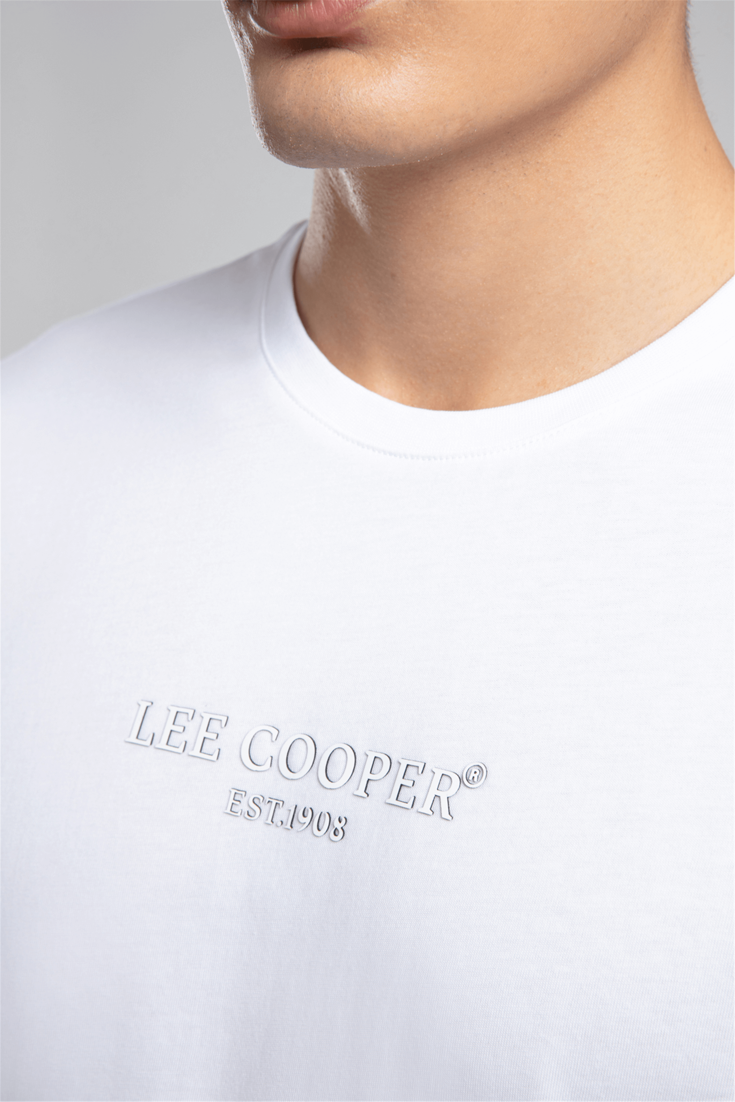 OSWALD Erkek Regular Fit %100 Pamuk Baskılı Bisiklet Yaka T-Shirt Beyaz