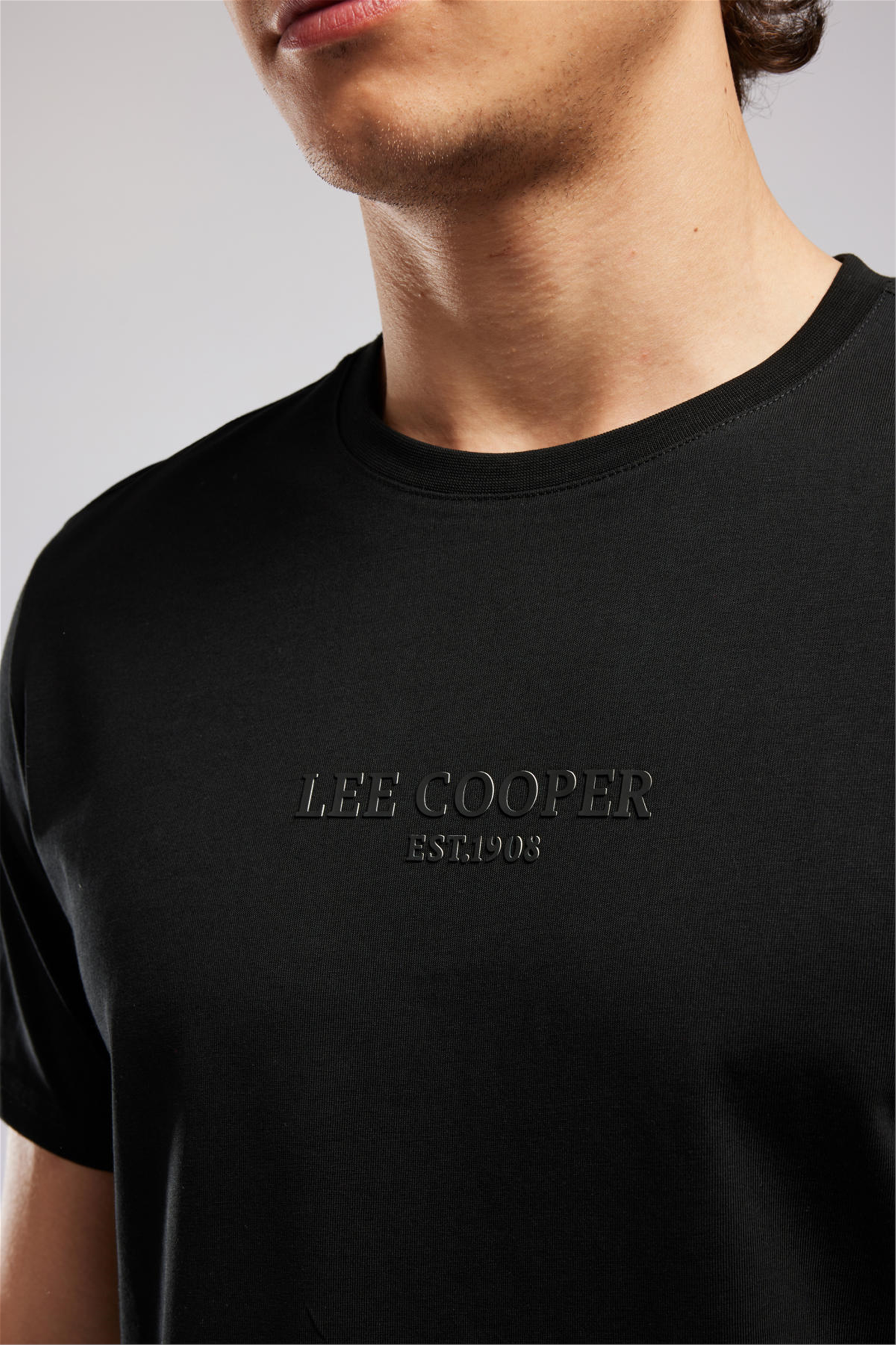 OSWALD Erkek Regular Fit %100 Pamuk Baskılı Bisiklet Yaka T-Shirt Siyah