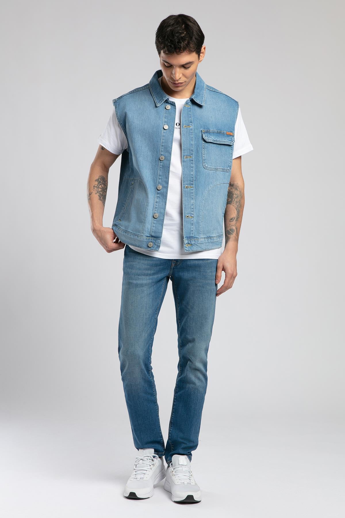 Over Vest Erkek Jean Yelek