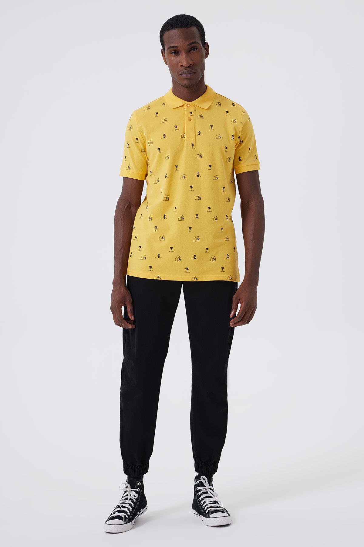 Palm Erkek Pike Polo Yaka T-Shırt Sarı
