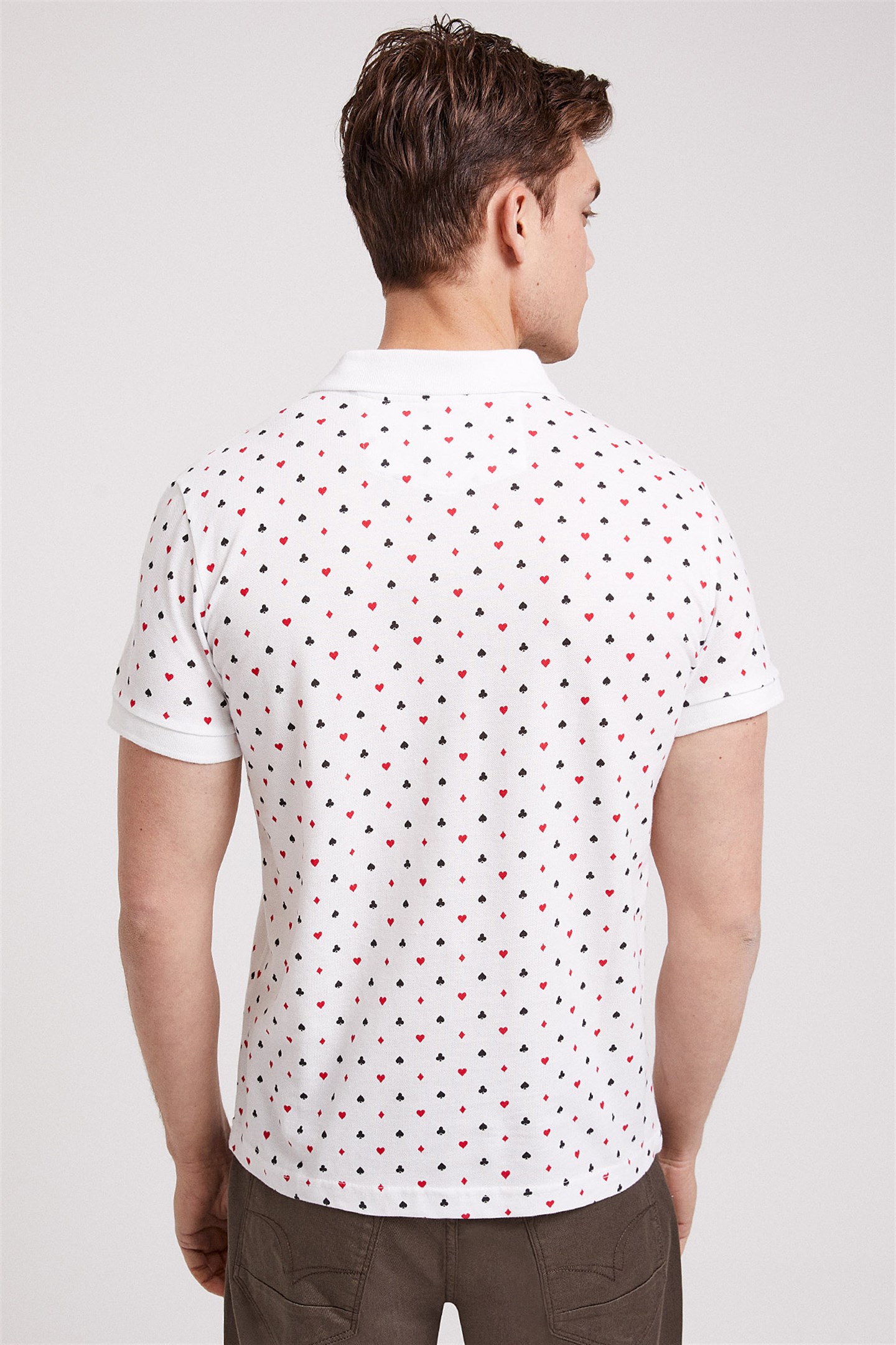Paper Erkek %100 Pamuk Baskılı Polo Yaka T-Shirt Beyaz