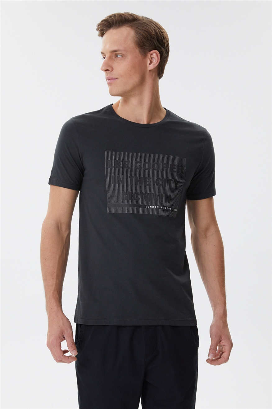 Patrice Erkek O Yaka T-Shirt Antrasit