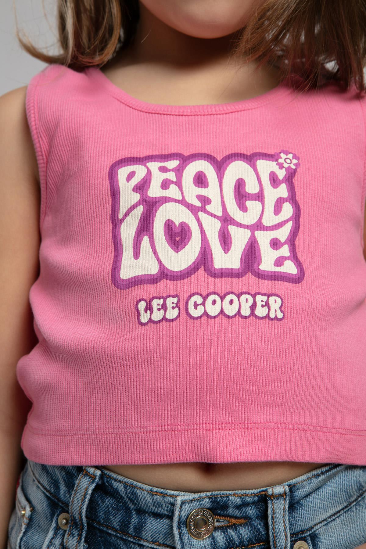 Peace Kız Çocuk %100 Pamuk Atlet Pembe