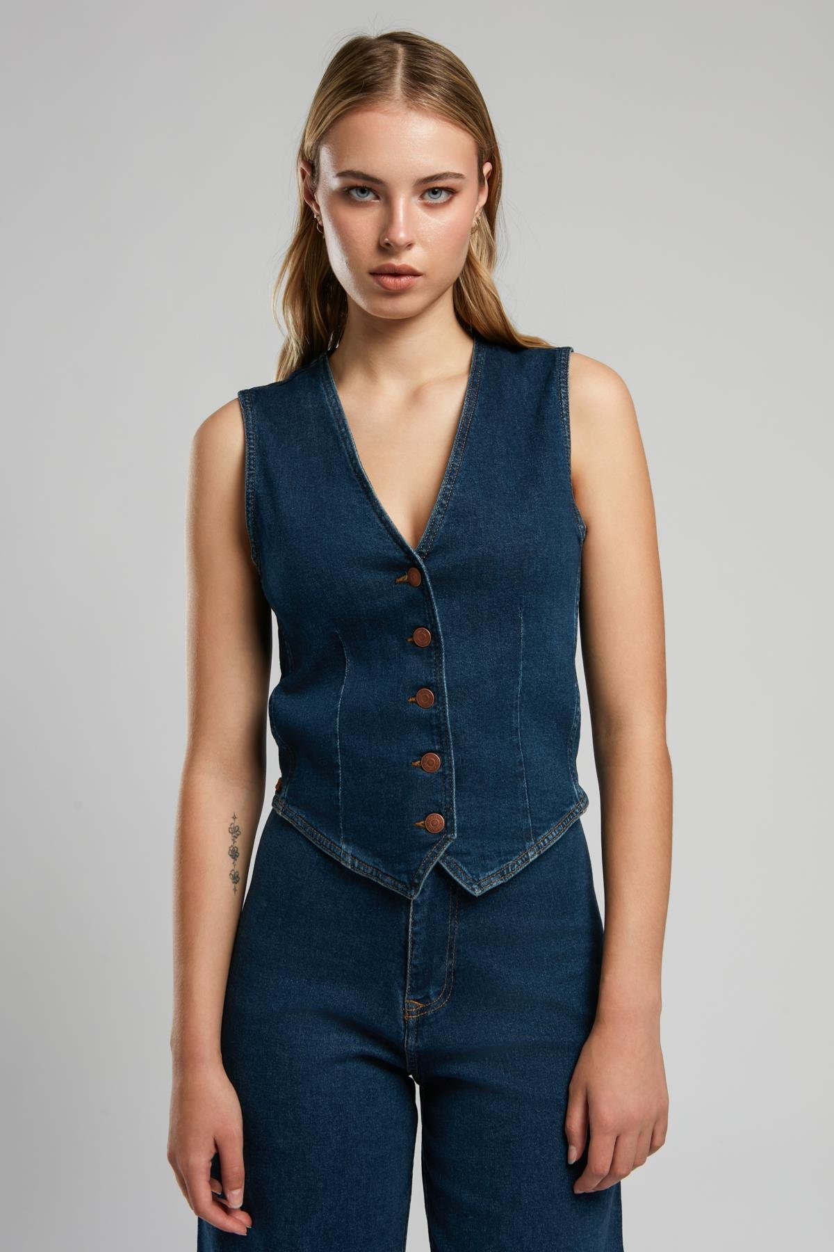 Peru Kadın Jean Yelek