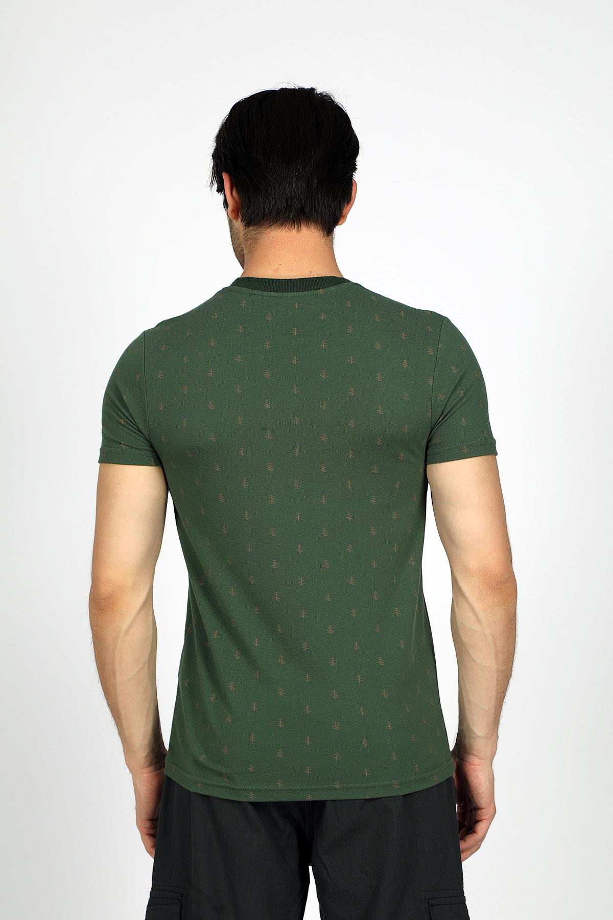 Pine 1 Erkek %100 Pamuk O Yaka T-Shirt Koyu Yeşil
