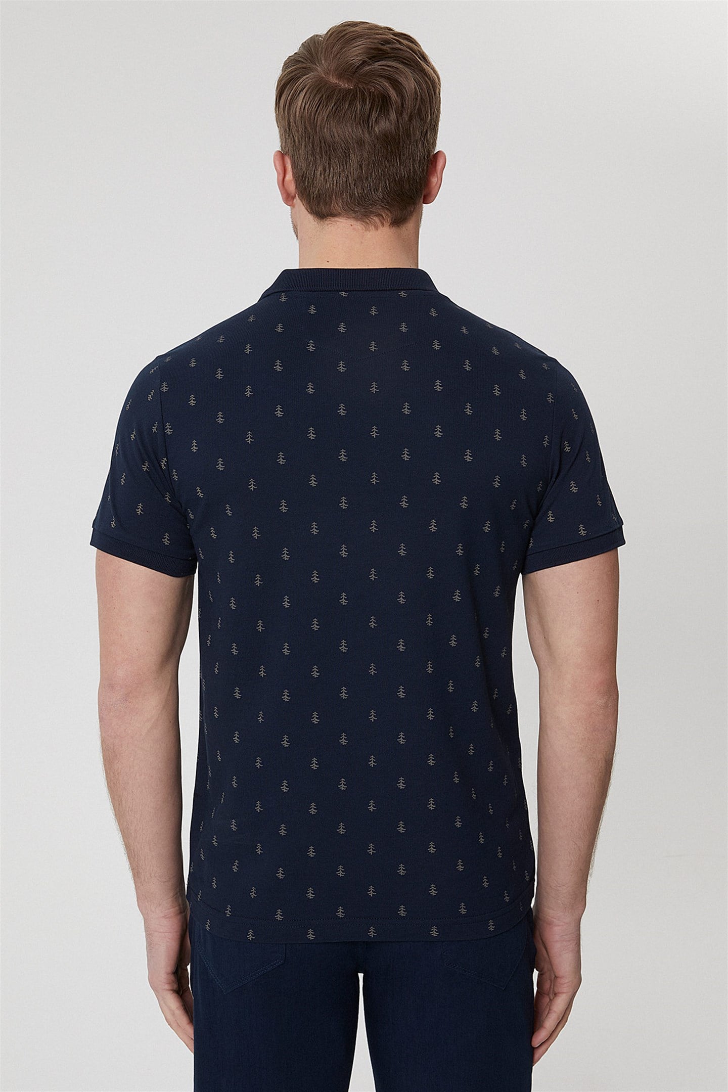 Pine Erkek %100 Pamuk Polo Yaka T-Shirt Lacivert