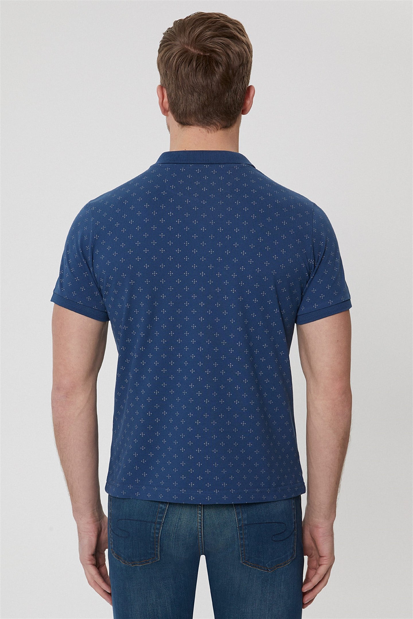 Polite Erkek %100 Pamuk Polo Yaka T-Shirt İndigo