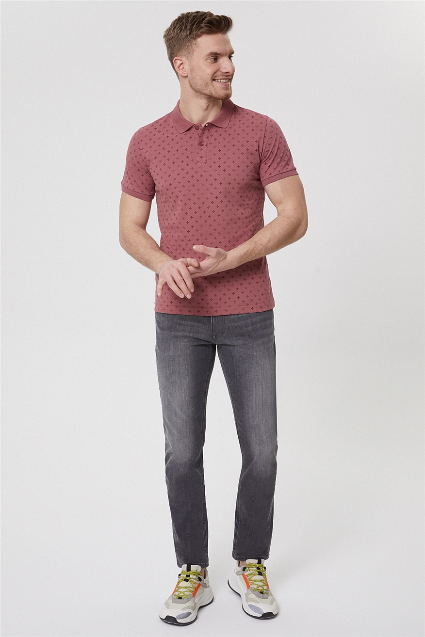 Polite Erkek %100 Pamuk Polo Yaka T-Shirt Gül Kurusu