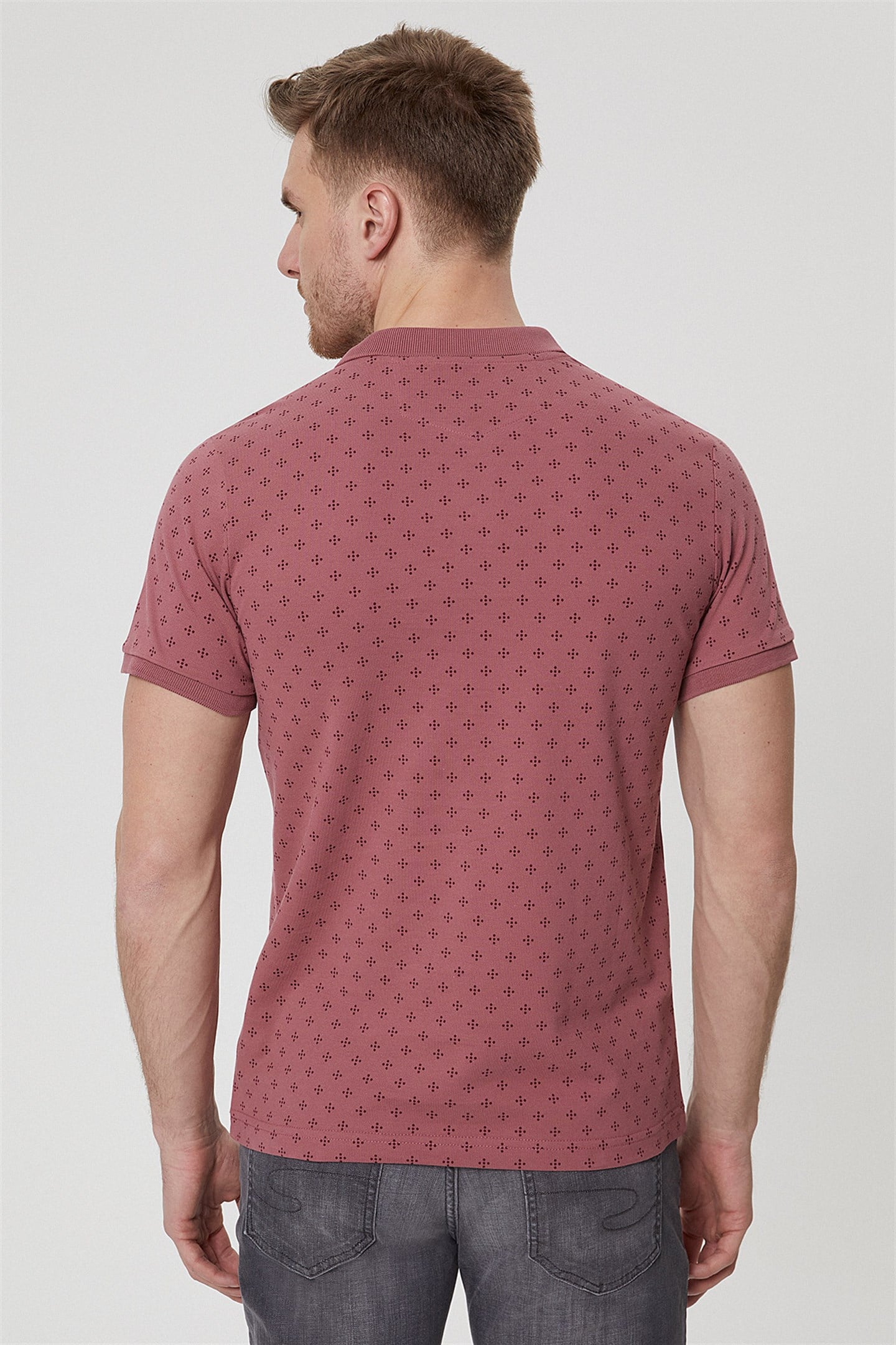 Polite Erkek %100 Pamuk Polo Yaka T-Shirt Gül Kurusu