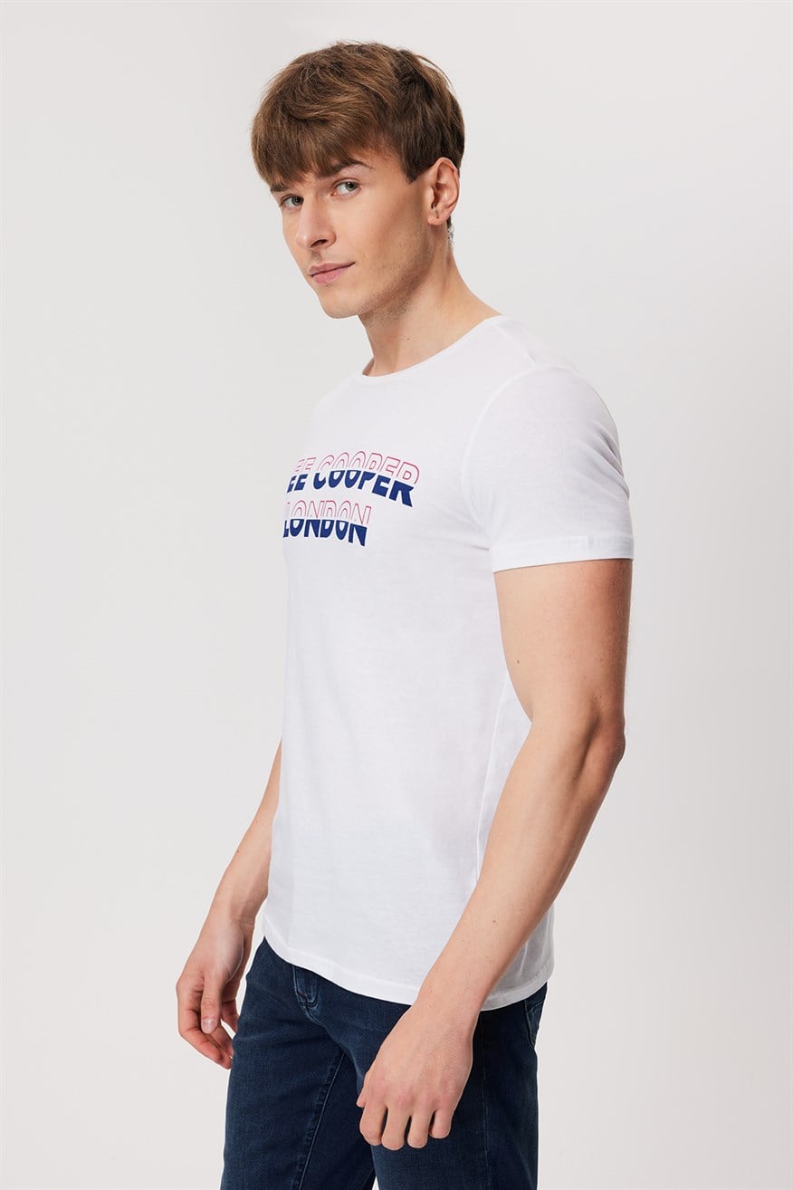 Raquel Erkek %100 Pamuk O Yaka T-Shirt Beyaz