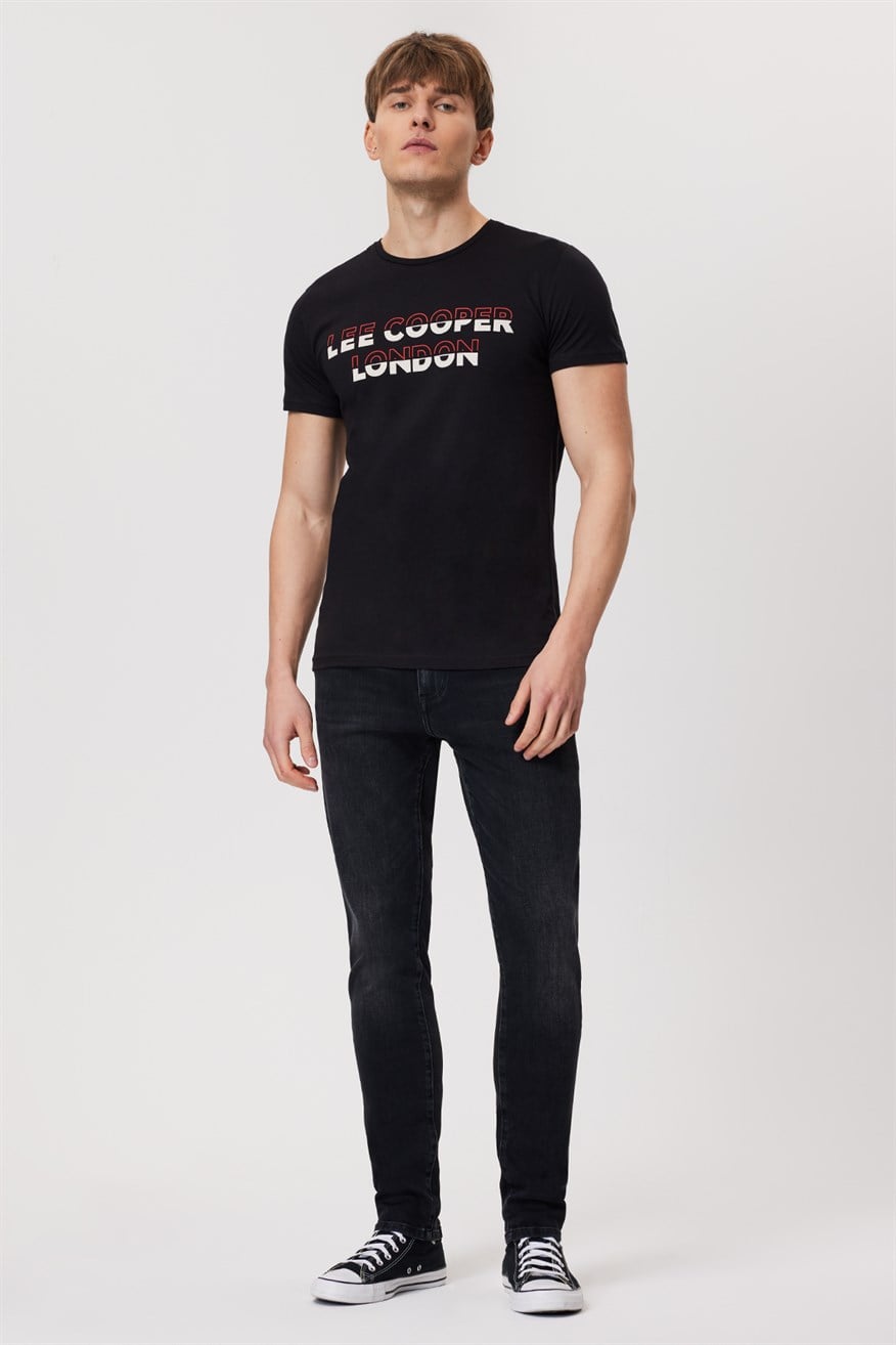 Raquel Erkek %100 Pamuk O Yaka T-Shirt Siyah