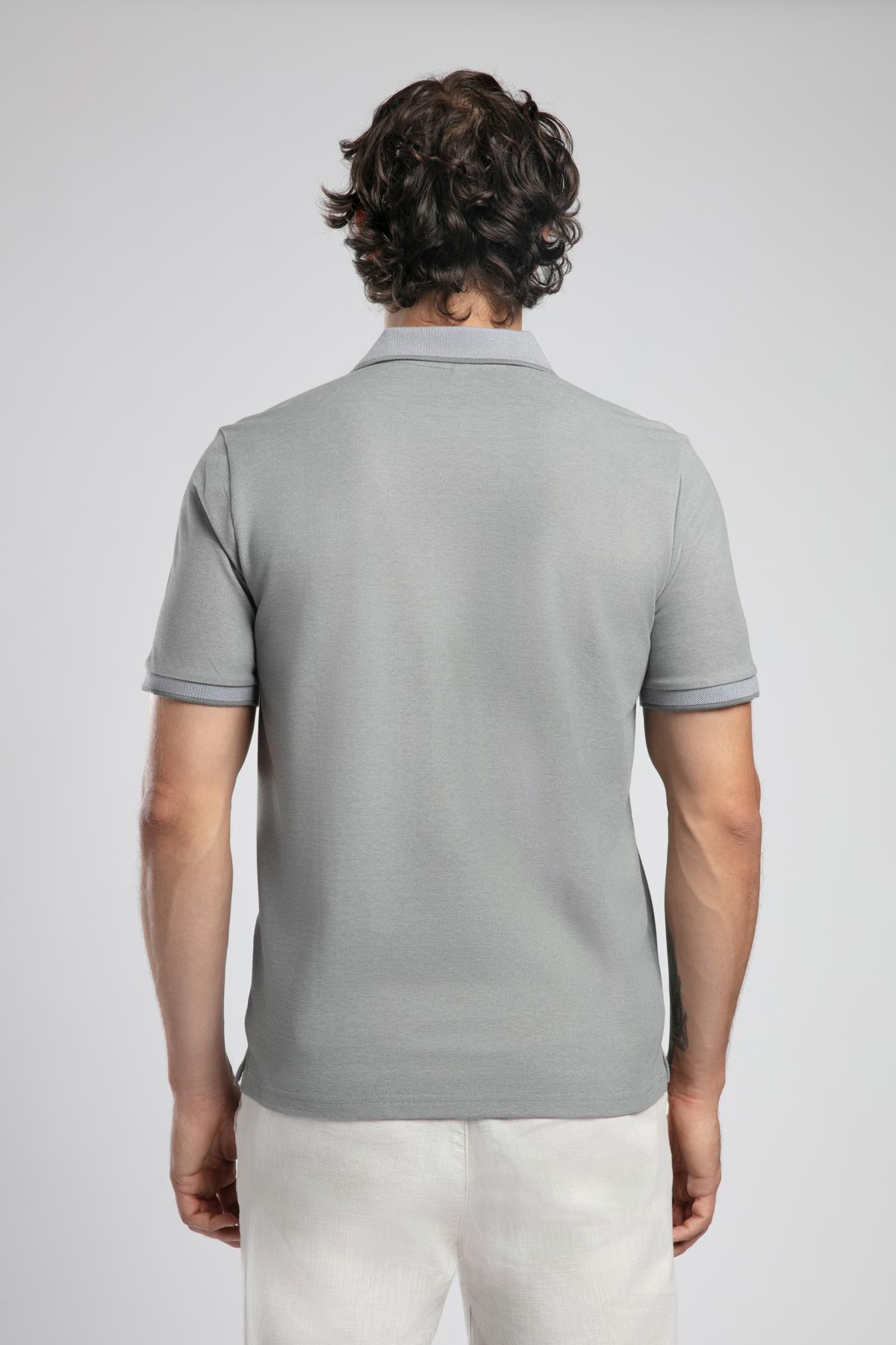 Rasco Erkek Polo Yaka T-Shirt Gri