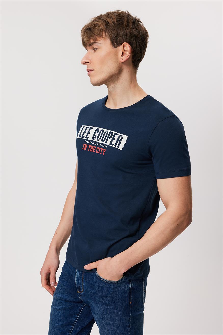 Real Erkek %100 Pamuk O Yaka T-Shirt Lacivert