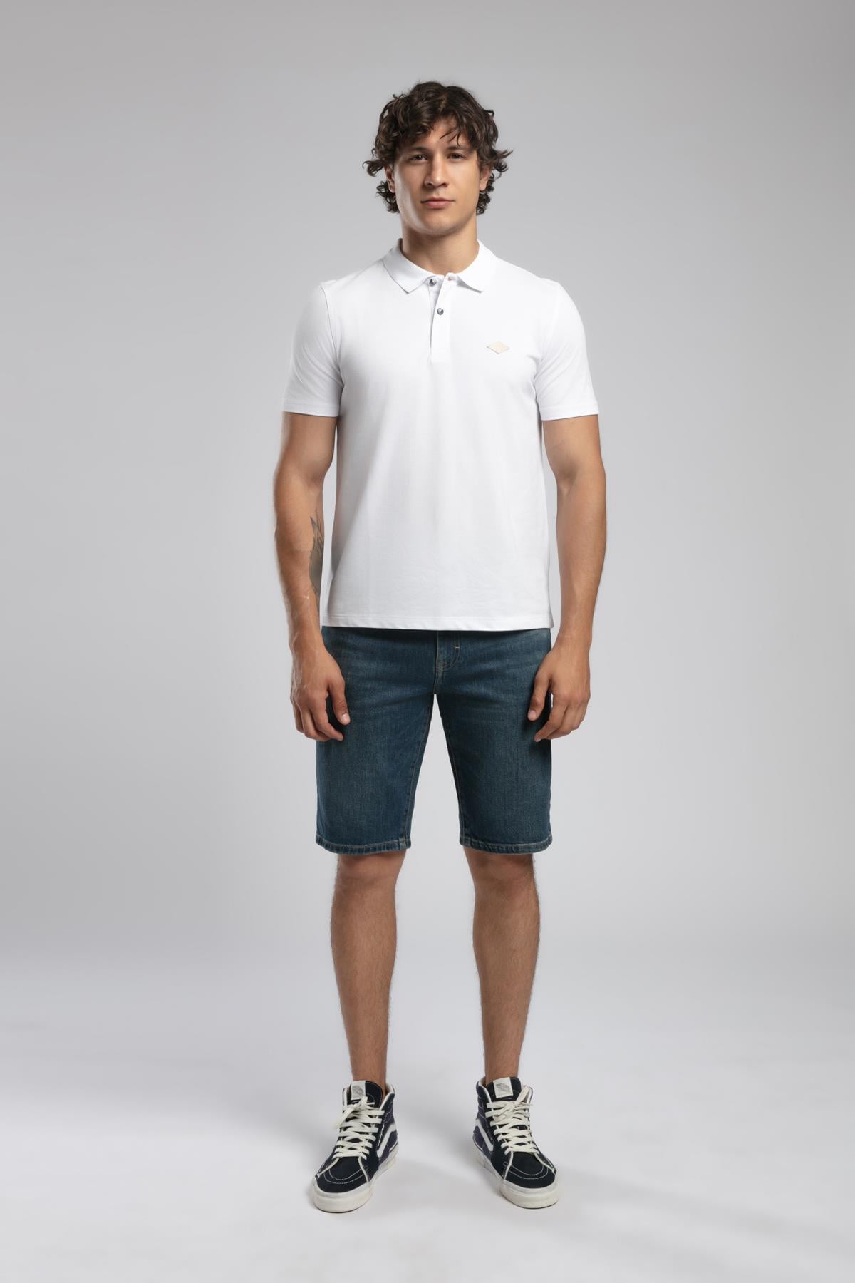 Resao Erkek Polo Yaka T-Shirt Beyaz