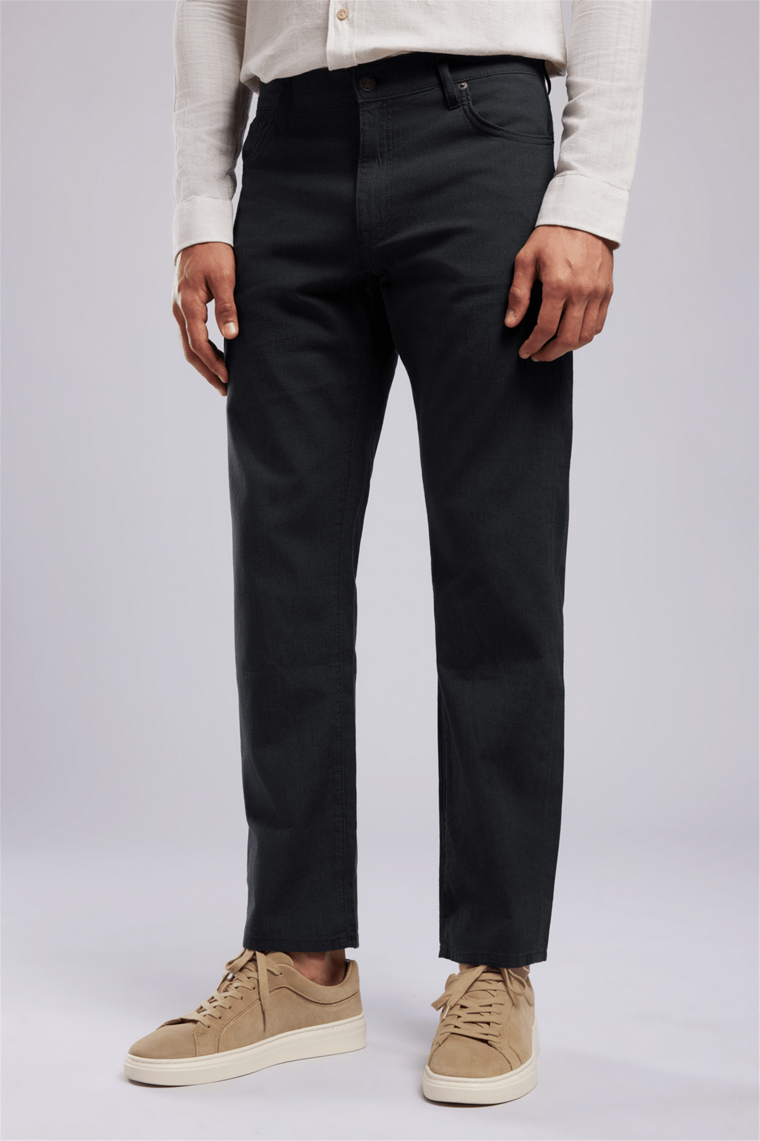 Rıcky Erkek High Rise Straight Fit %100 Pamuk Pantolon Mavi