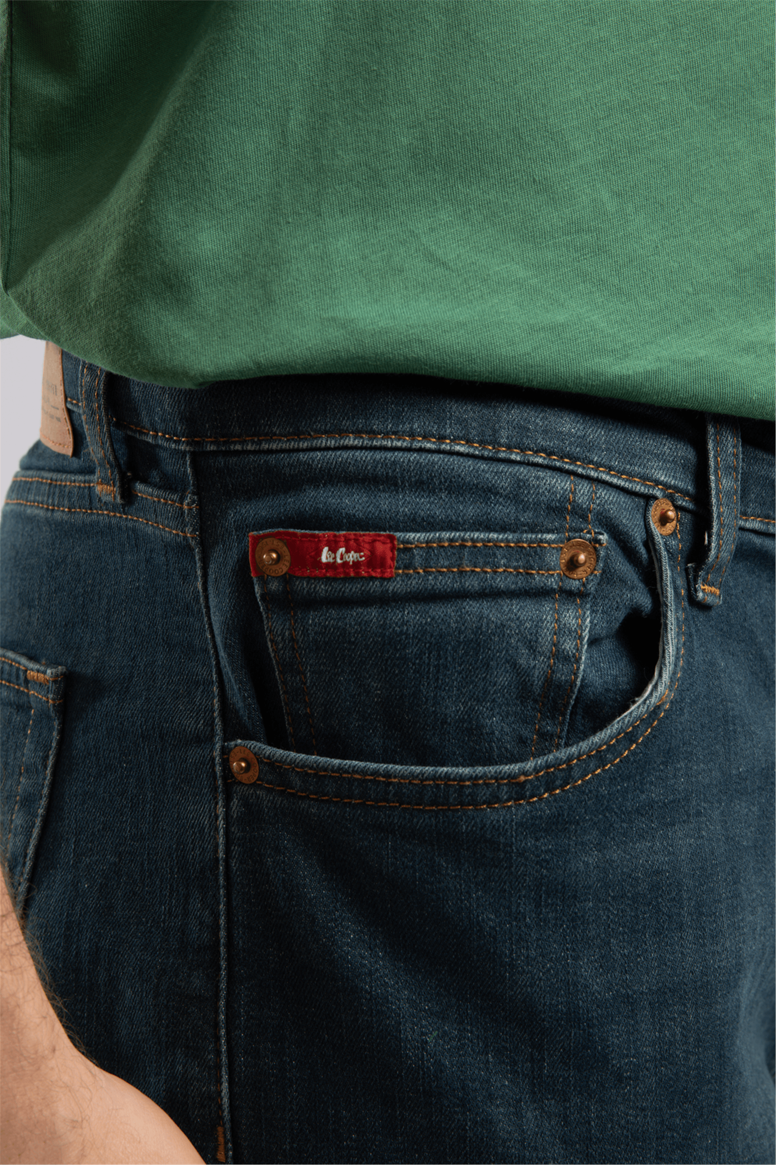 Rıcky Erkek High Rise Straight Fit Pamuklu Jean Pantolon Yeşil