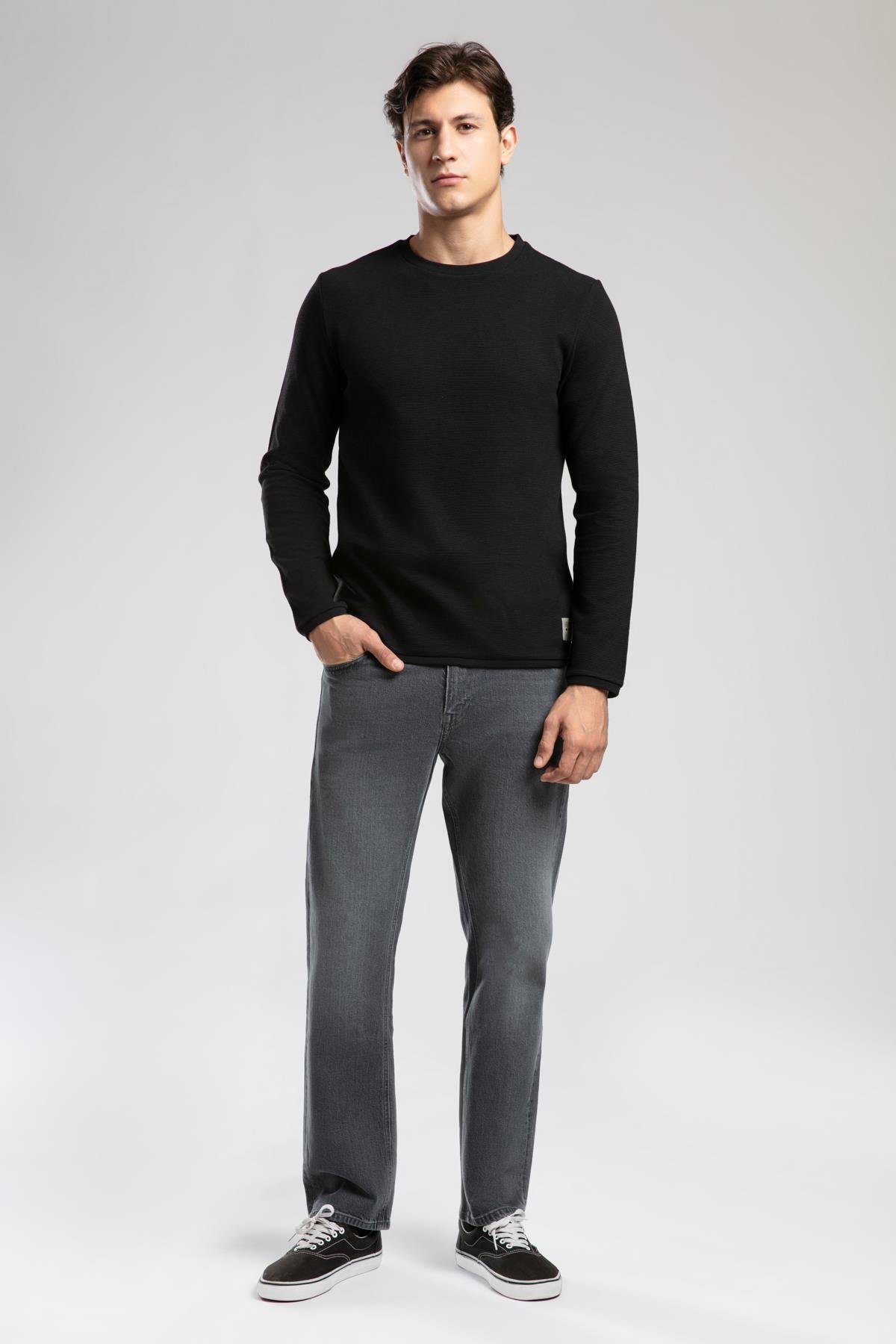 Ricky Yüksek Bel Düz Kesim Düz Paça Mavi Erkek Jean Pantolon