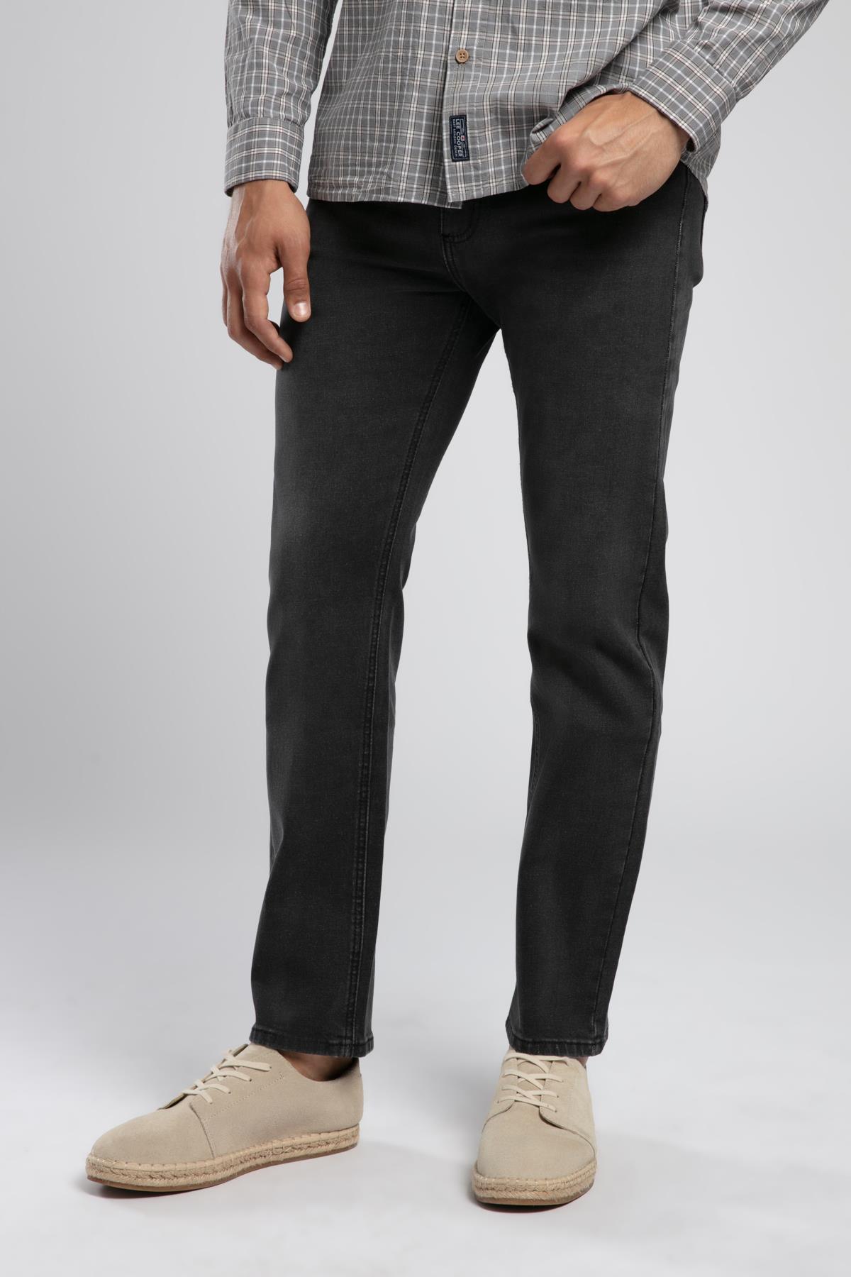 Rico Yüksek Bel Düz Kesim Düz Paça Gri Erkek Jean Pantolon