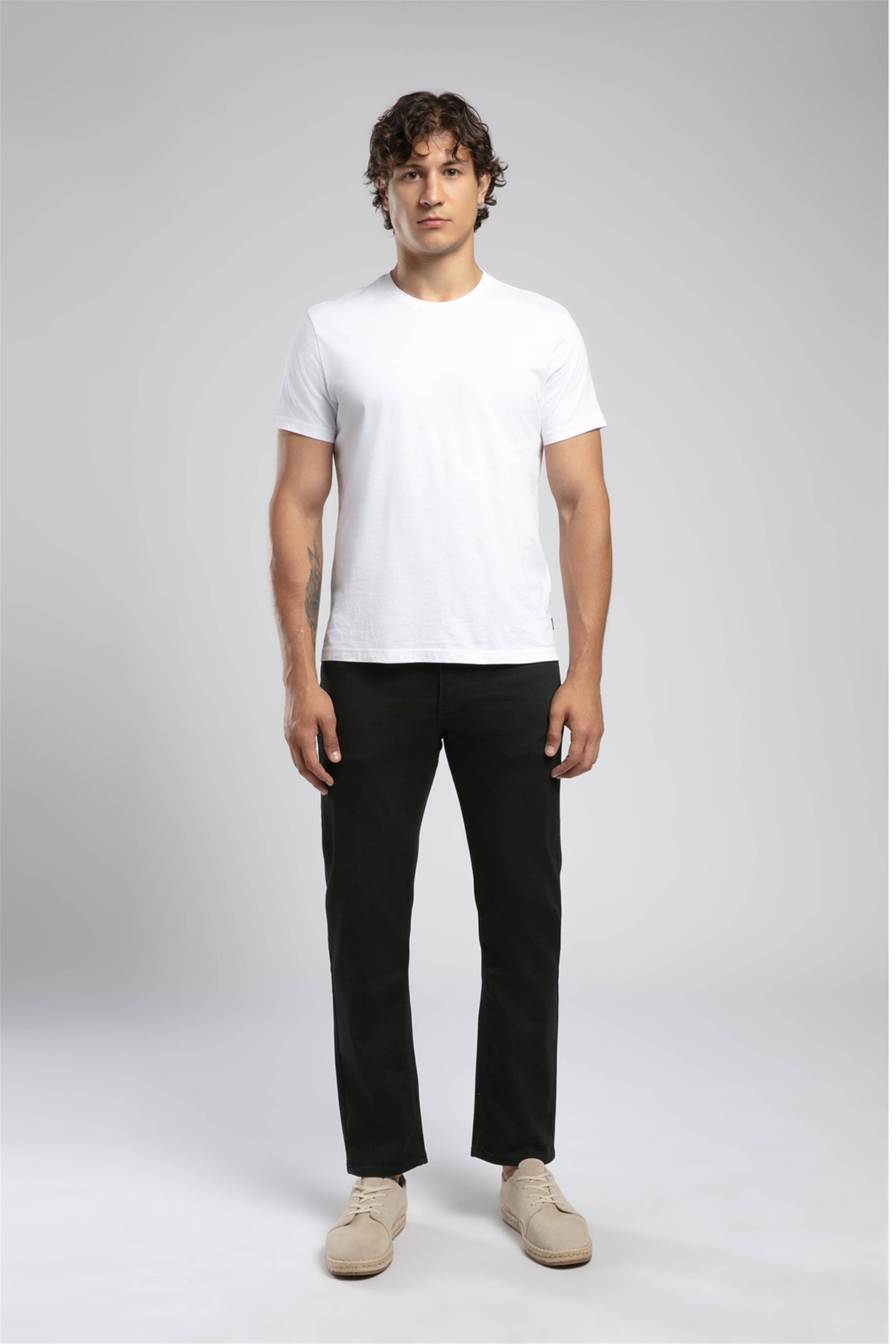 Rico Yüksek Bel Düz Kesim Düz Paça Siyah Erkek Jean Pantolon